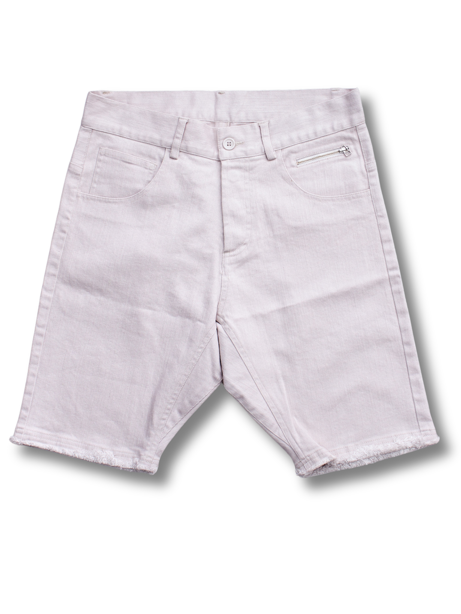 Beige Frayed Shorts