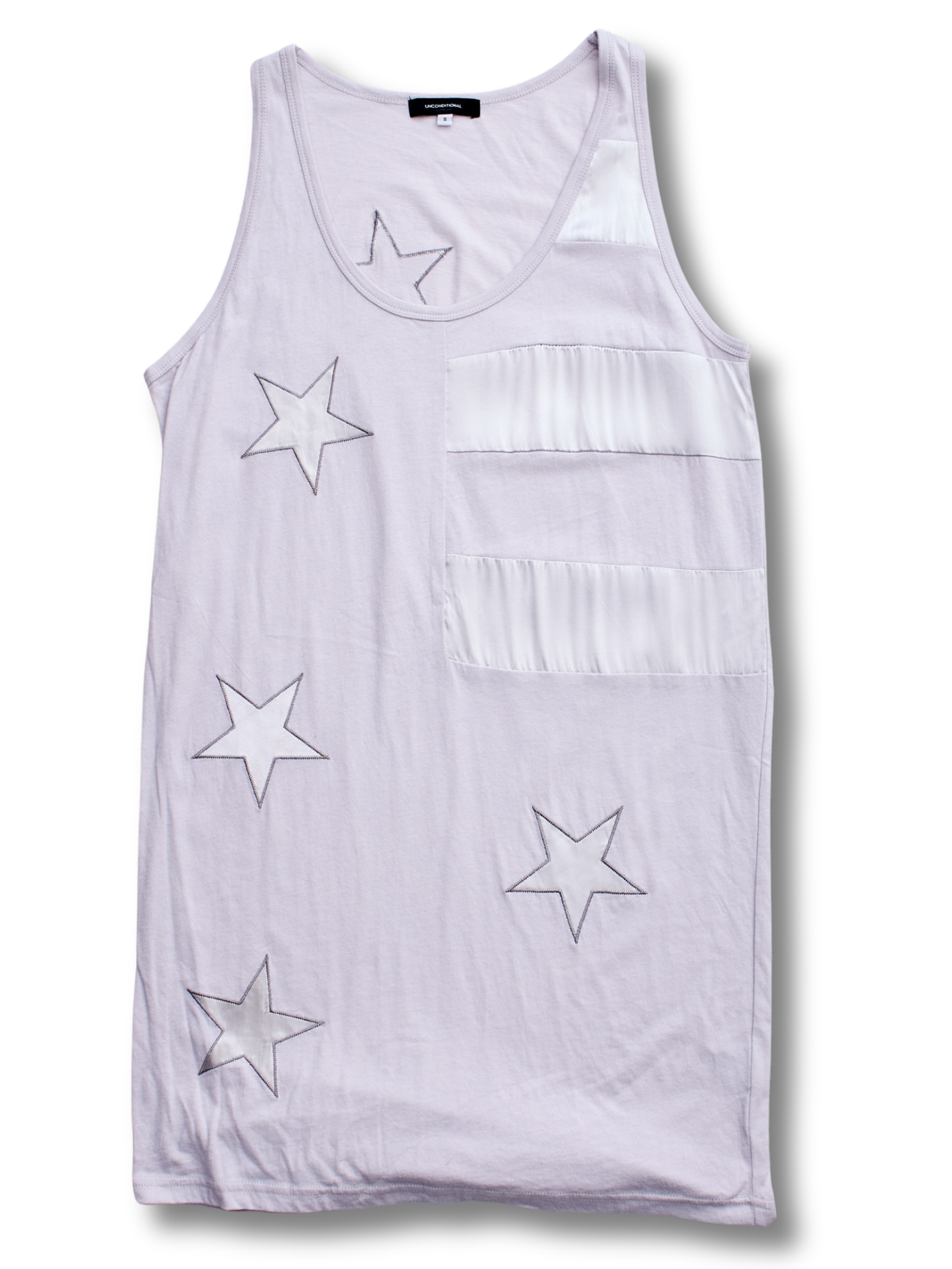 Grey And Silver Vest With Stars And Striped Detailing