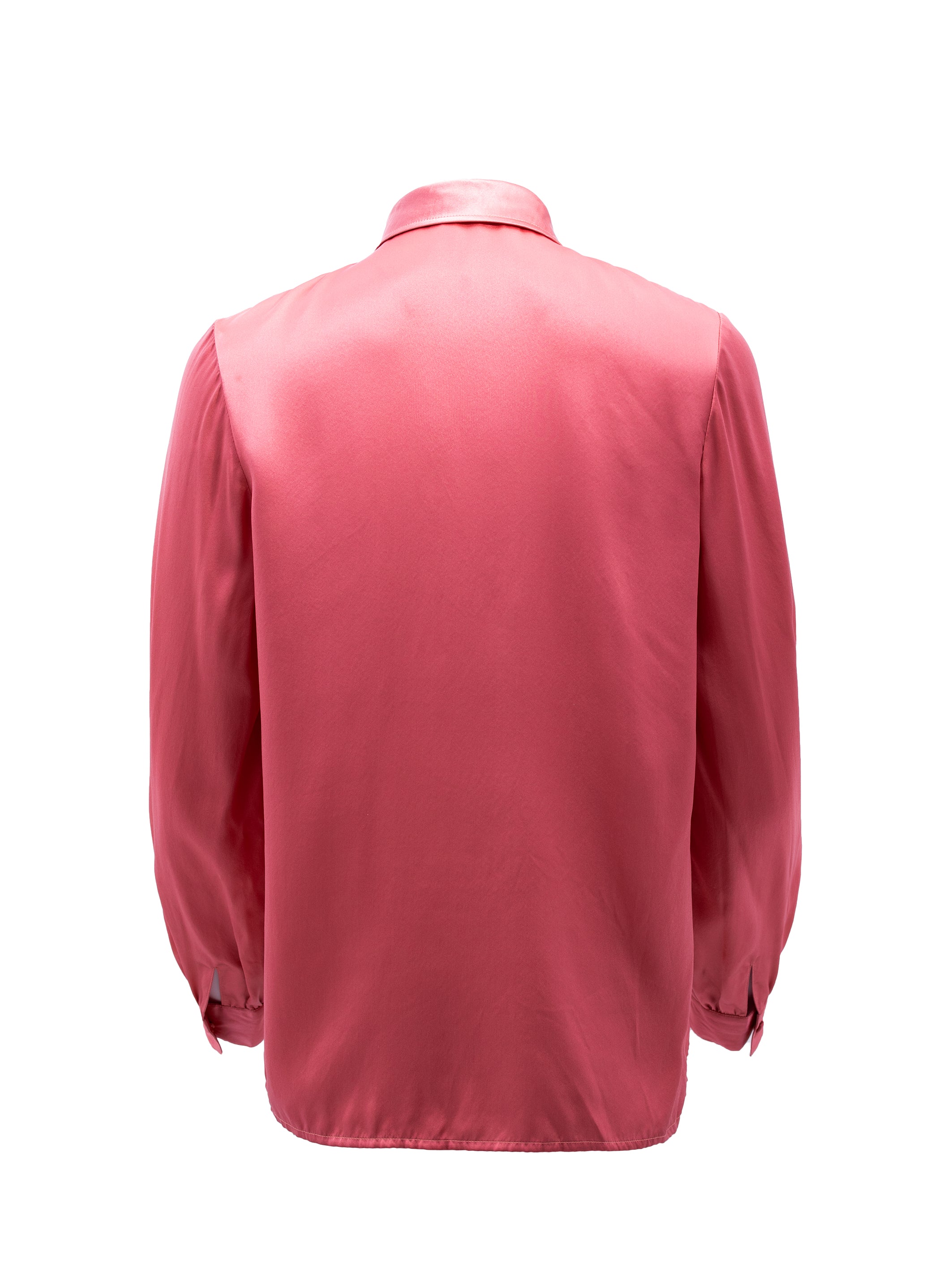 Coral Long Sleeved Silk Shirt