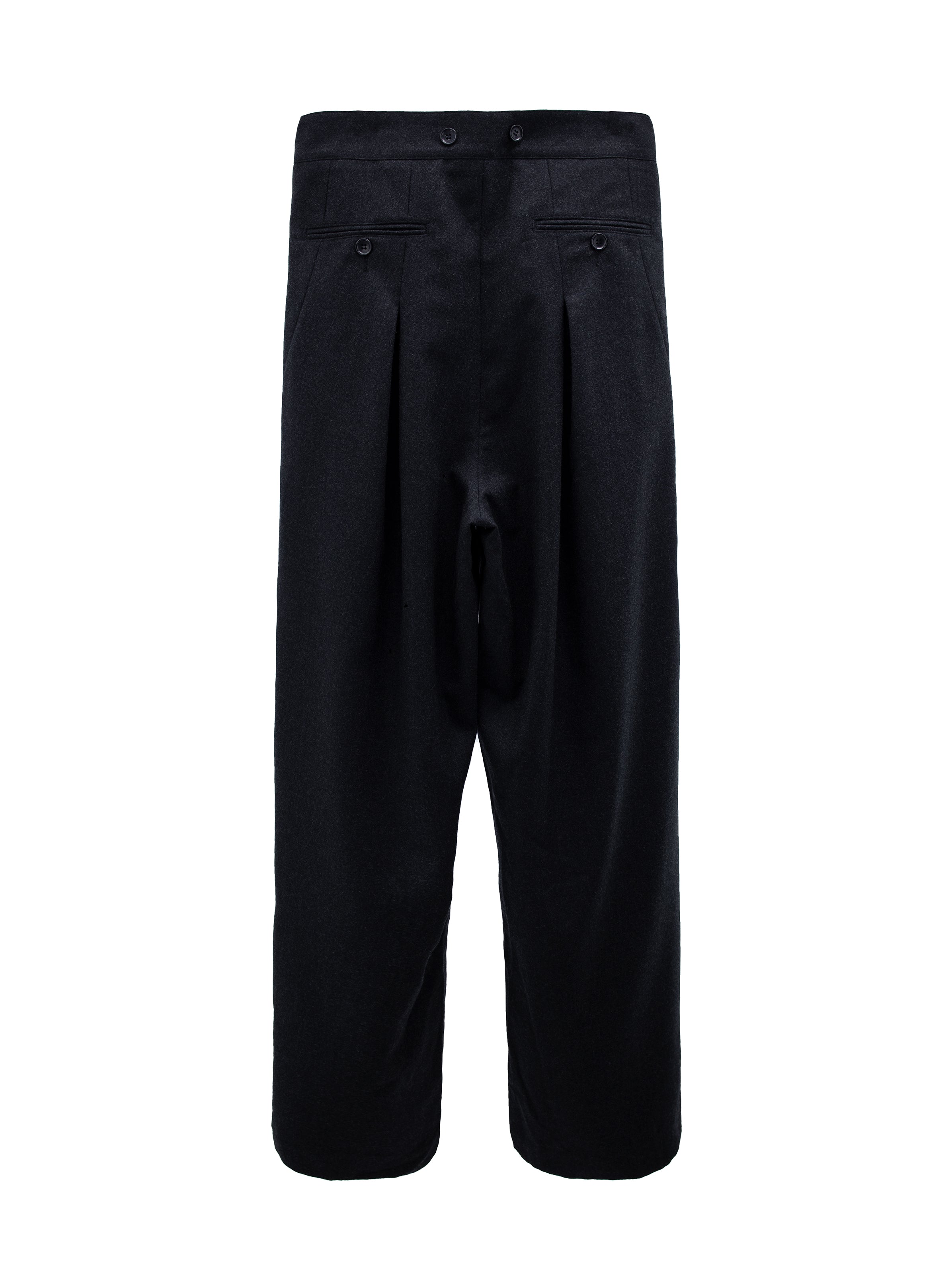 DARK GREY PLEATED SUIT TROUSERS