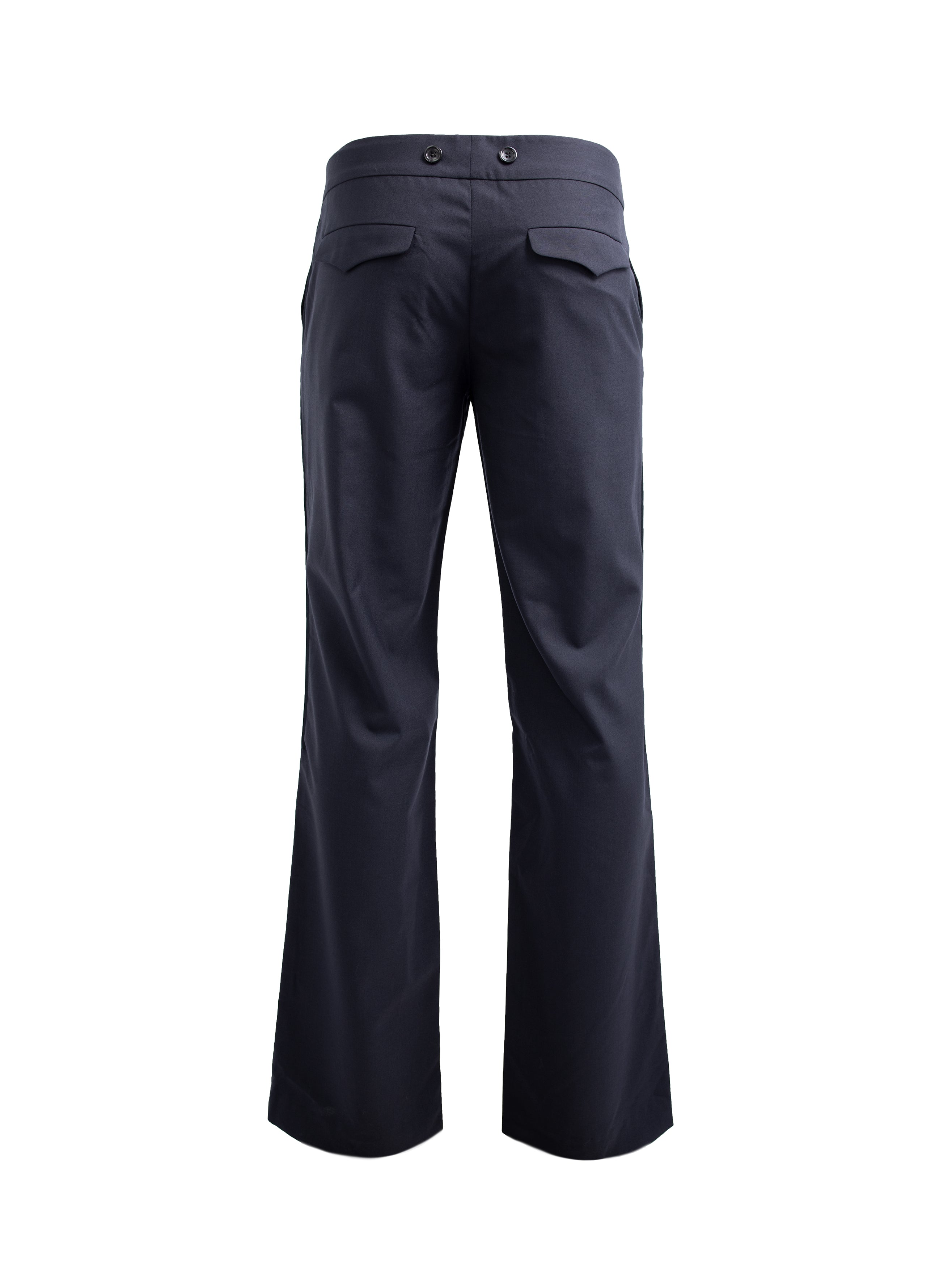 NAVY BLUE TROUSERS WITH SILK STRIPE