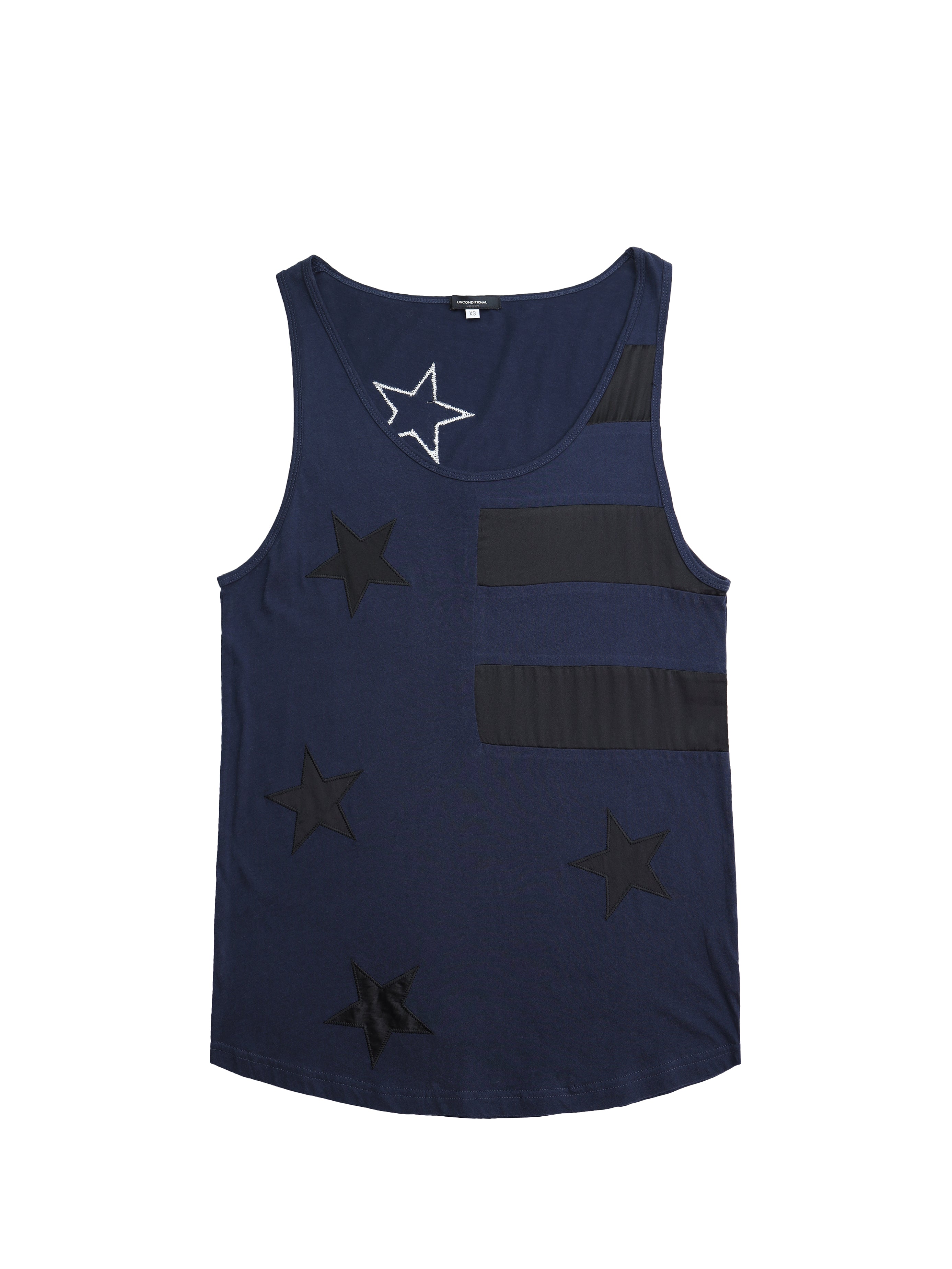 Midnight Vest With Stars And Black Stripes Detailings