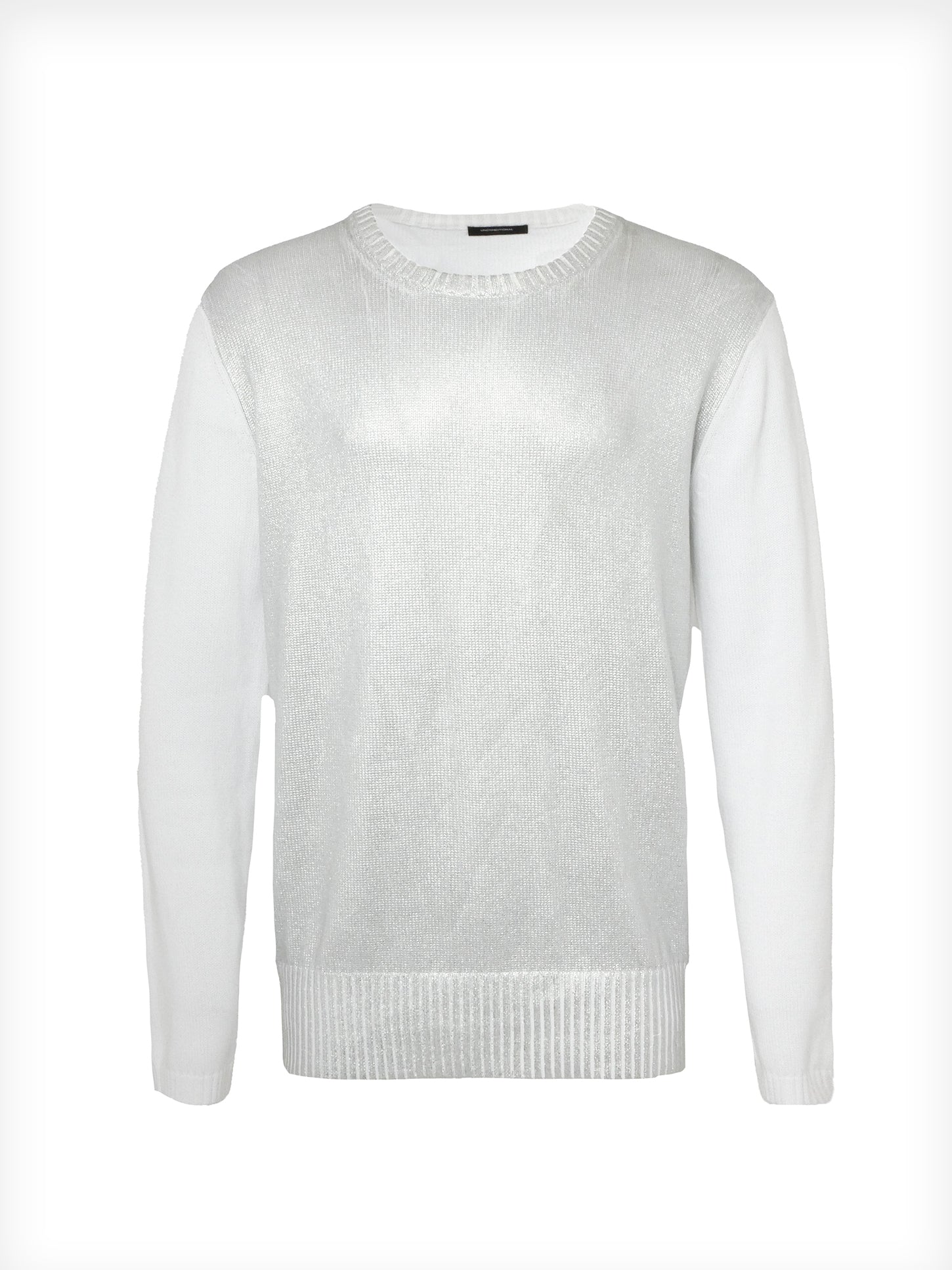 White Jumper With Silver Glitter Detail