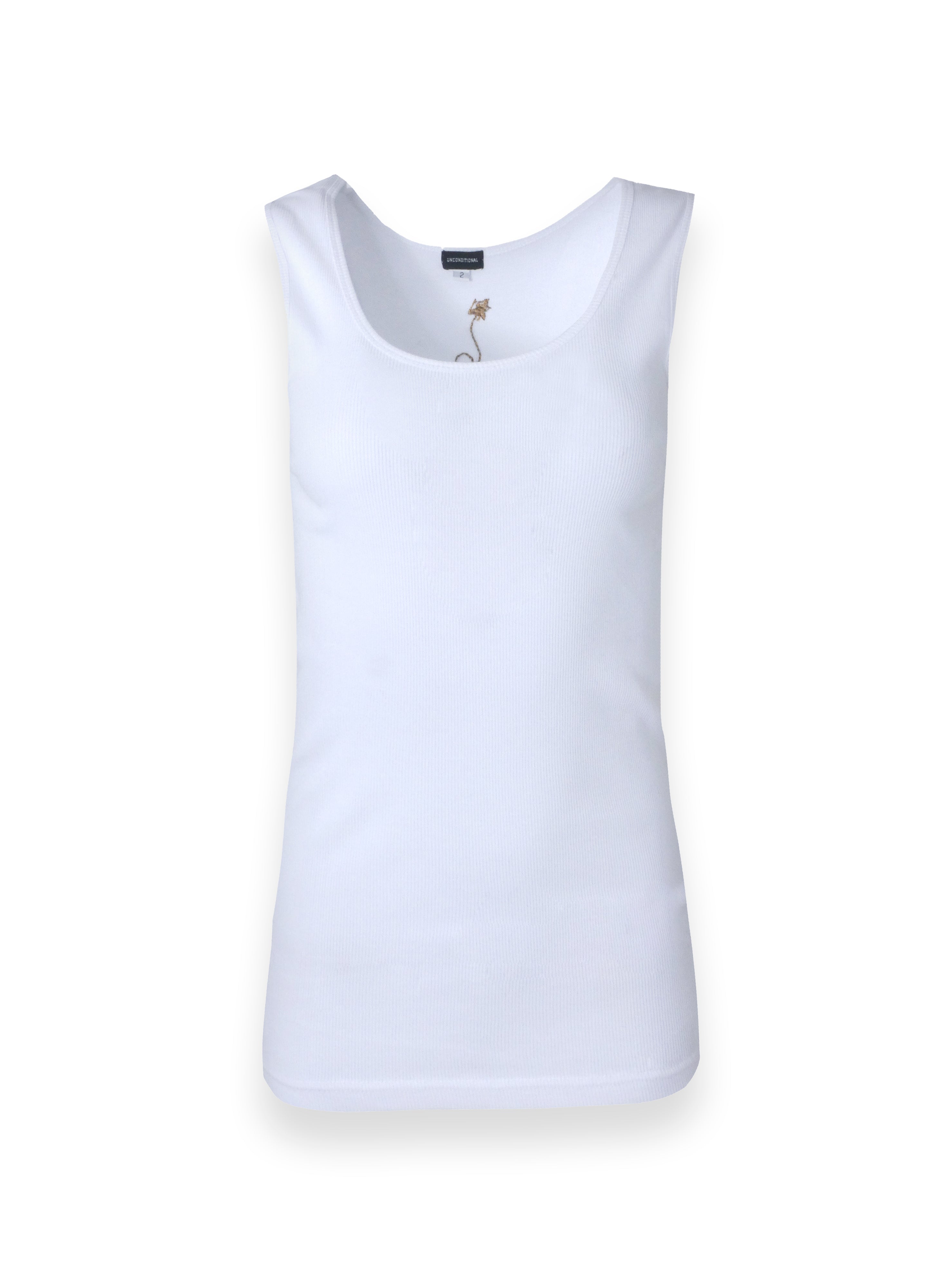 White Ribbed Vest With Anchor Design