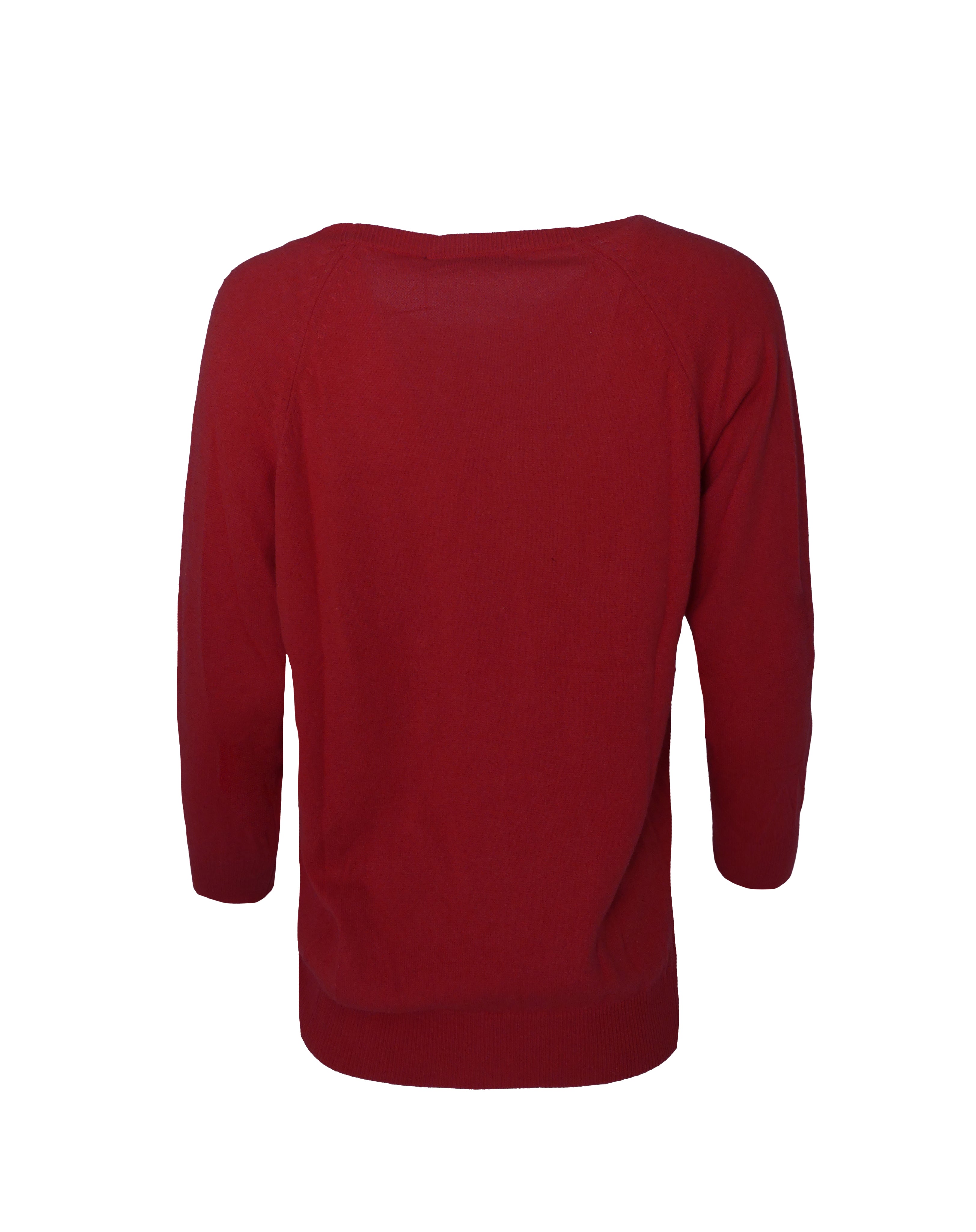 Red 3/4 Length Sleeve Sweater Boy Jumper
