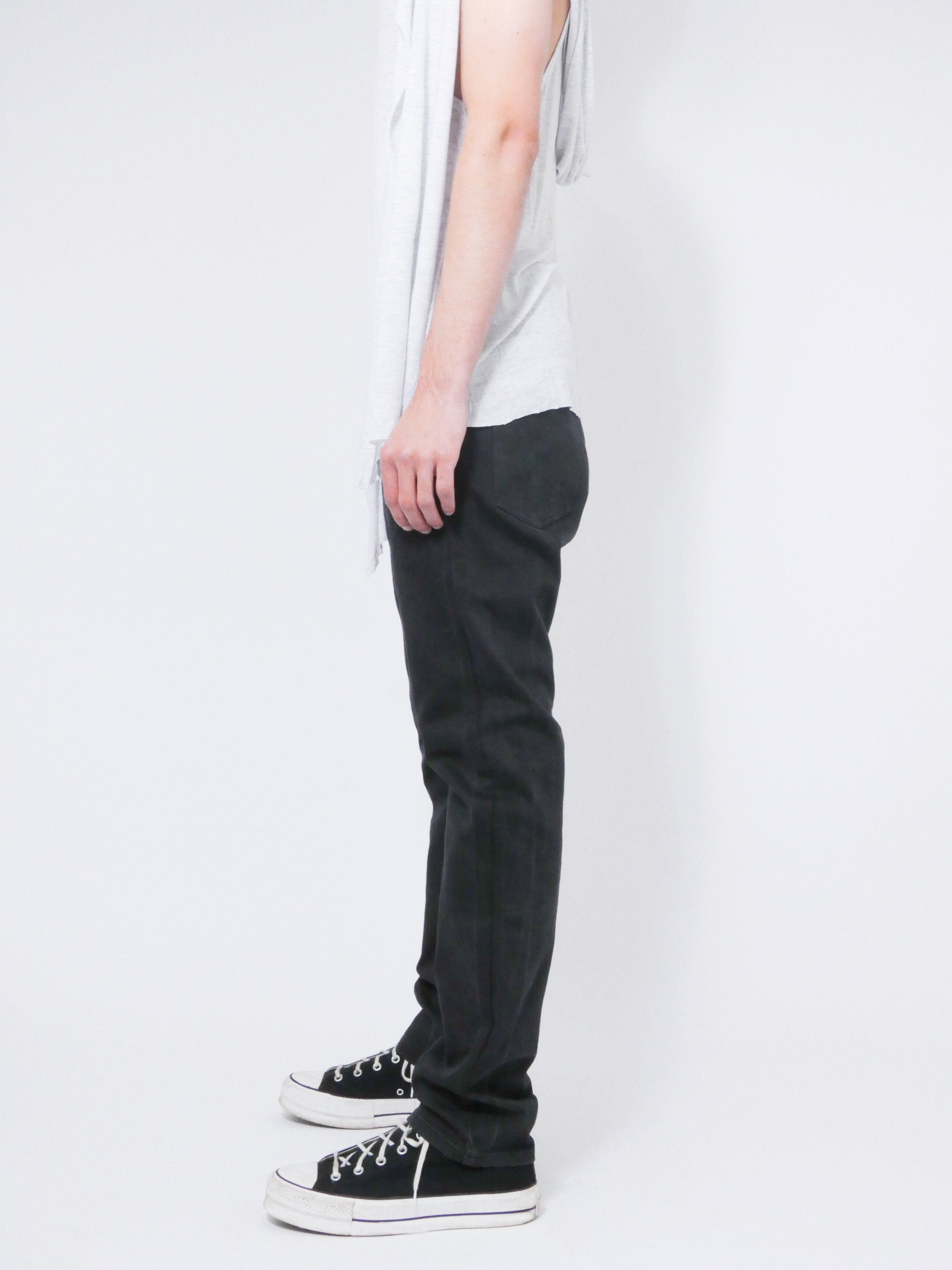 Black Jeans With White Inner Stripe