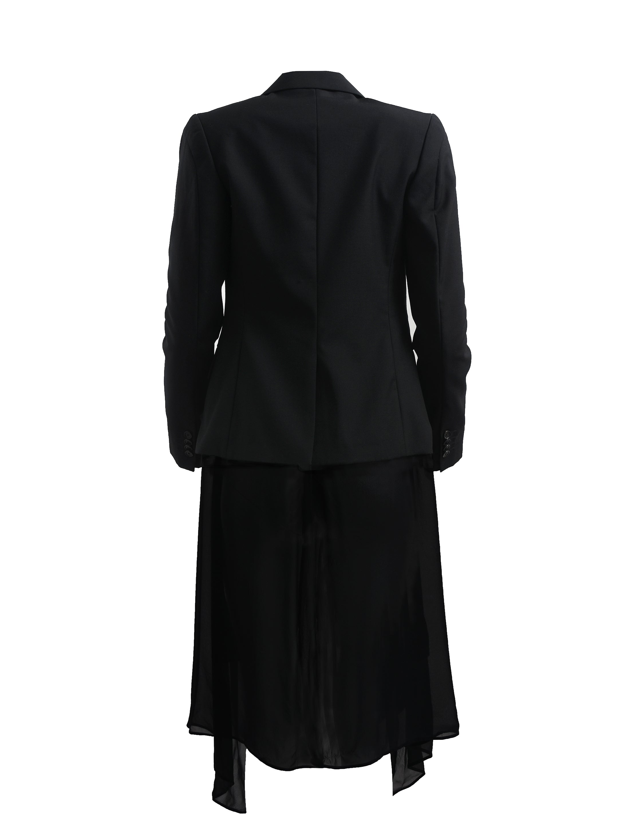 WOMENS BLACK SUIT JACKET WITH SILK DRAPING