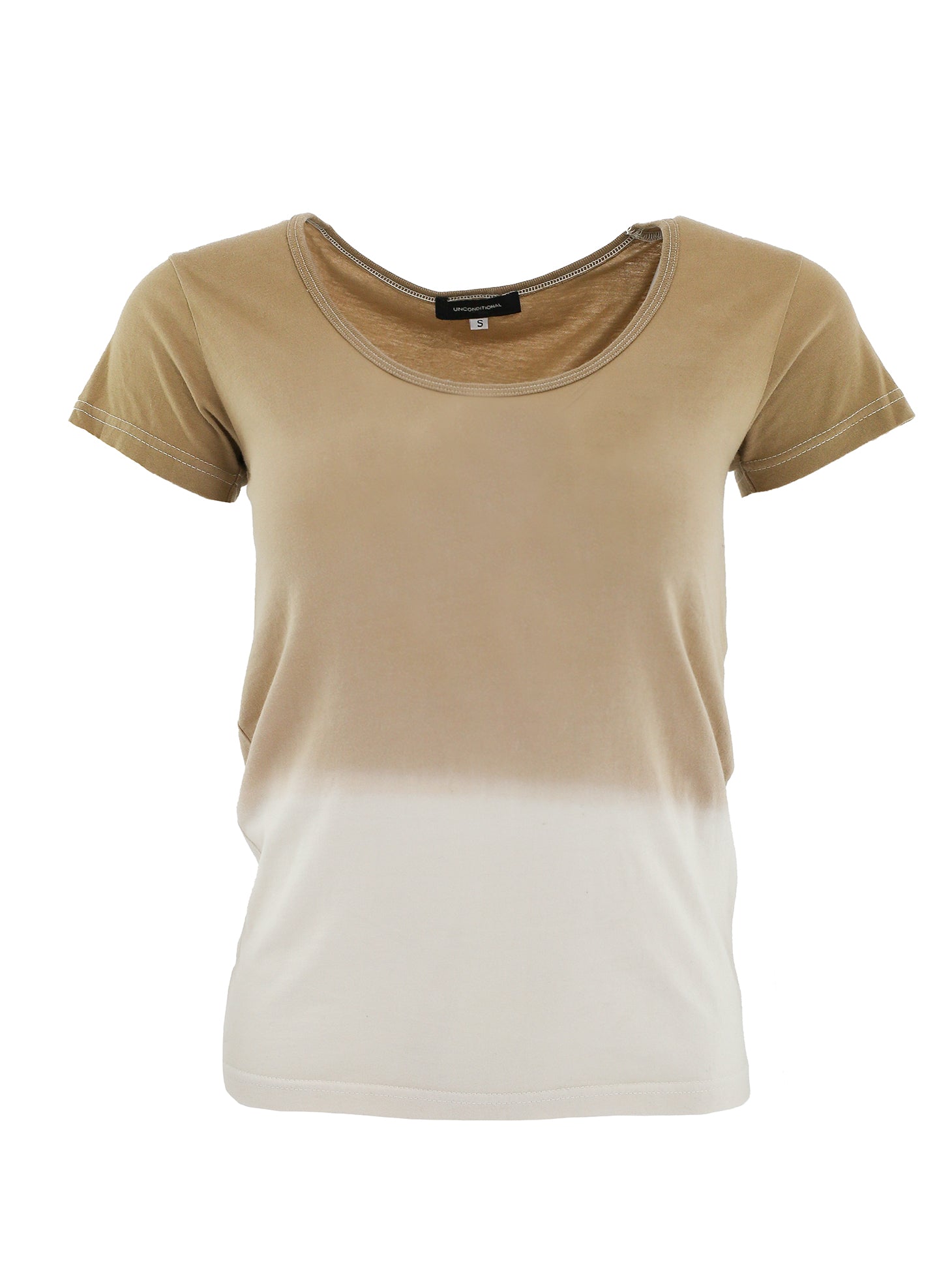 BROWN AND WHITE OMBRE T-SHIRT