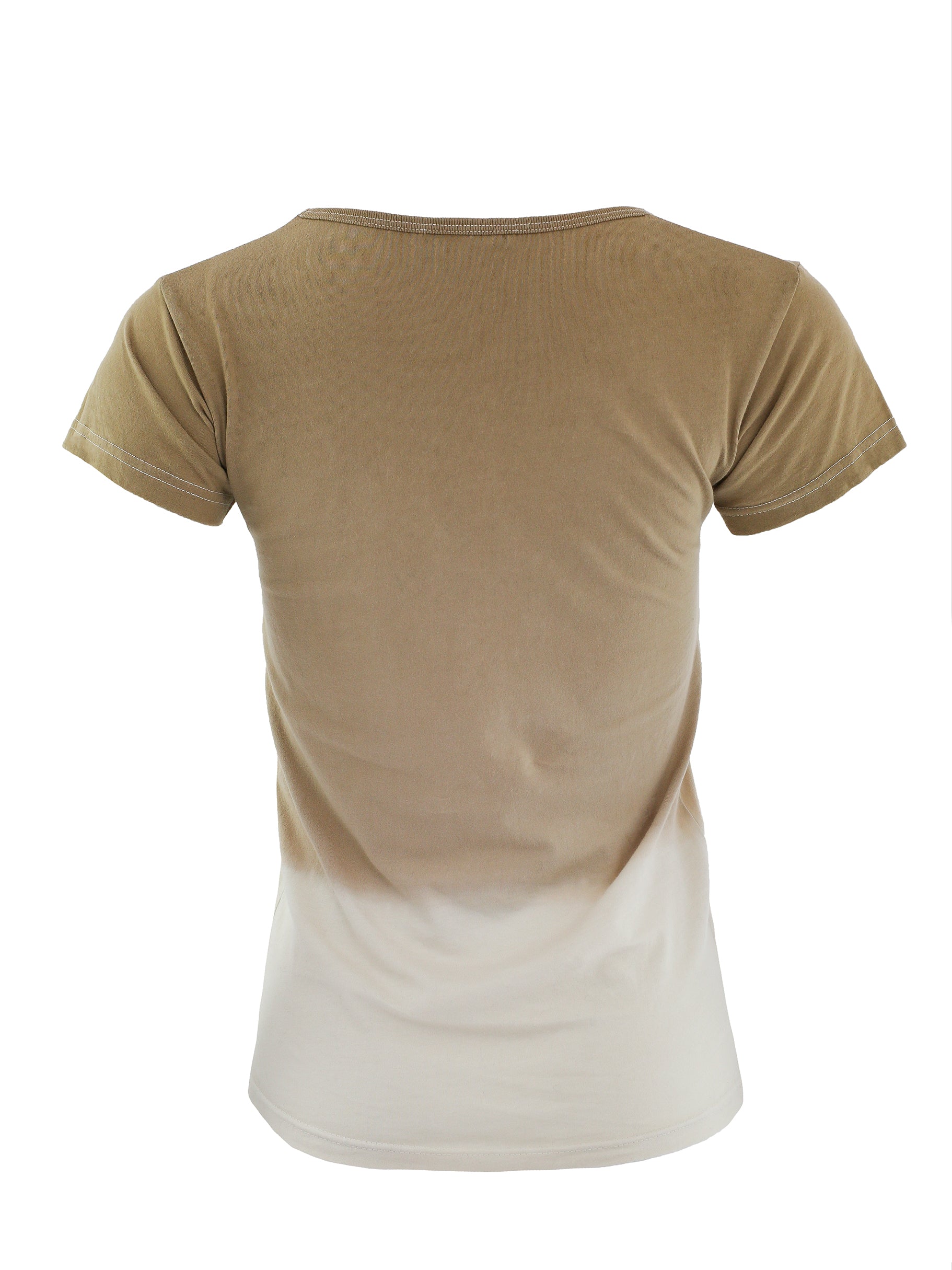 BROWN AND WHITE OMBRE T-SHIRT