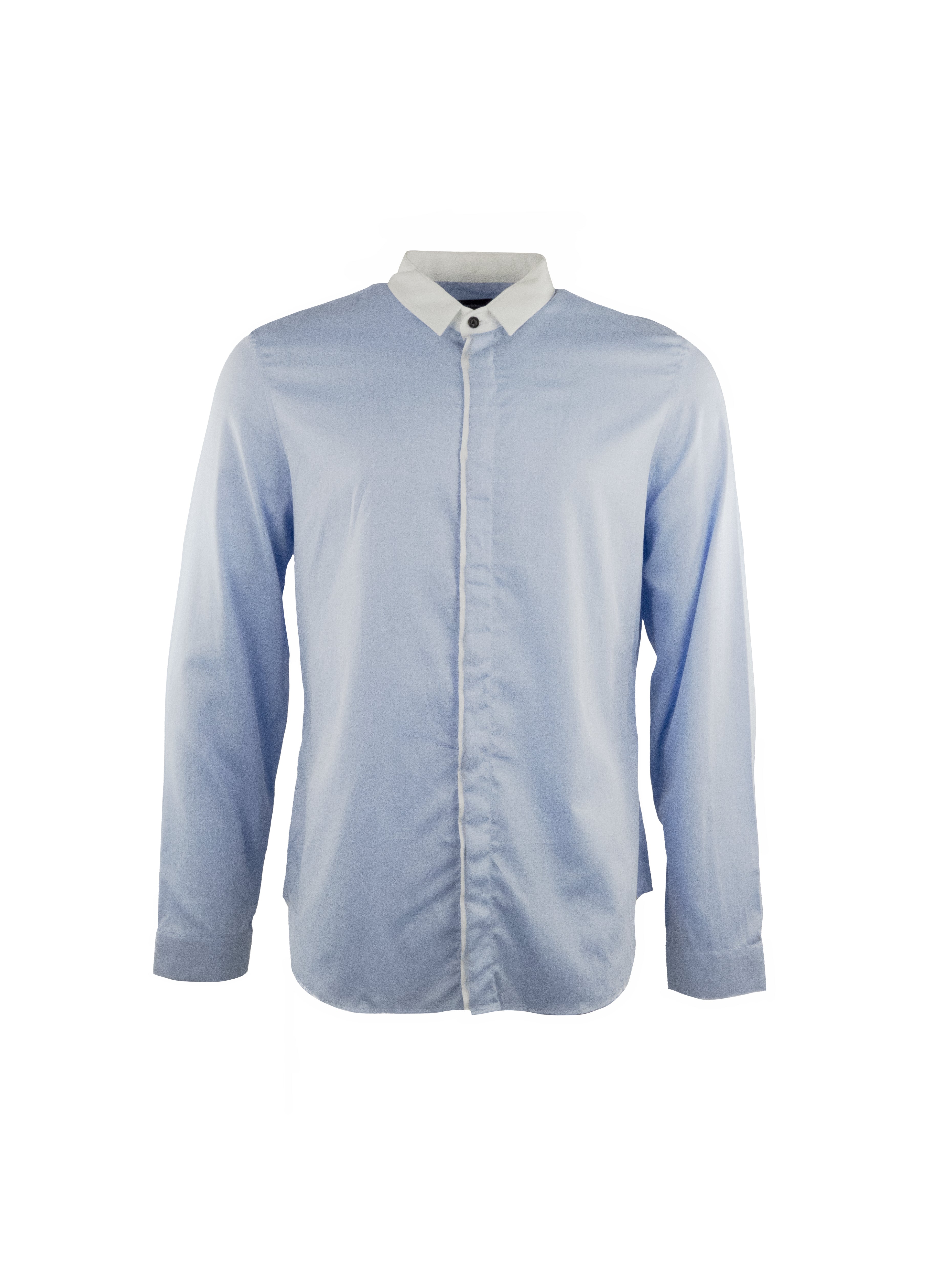 BLUE AND WHITE COLLARED SHIRT