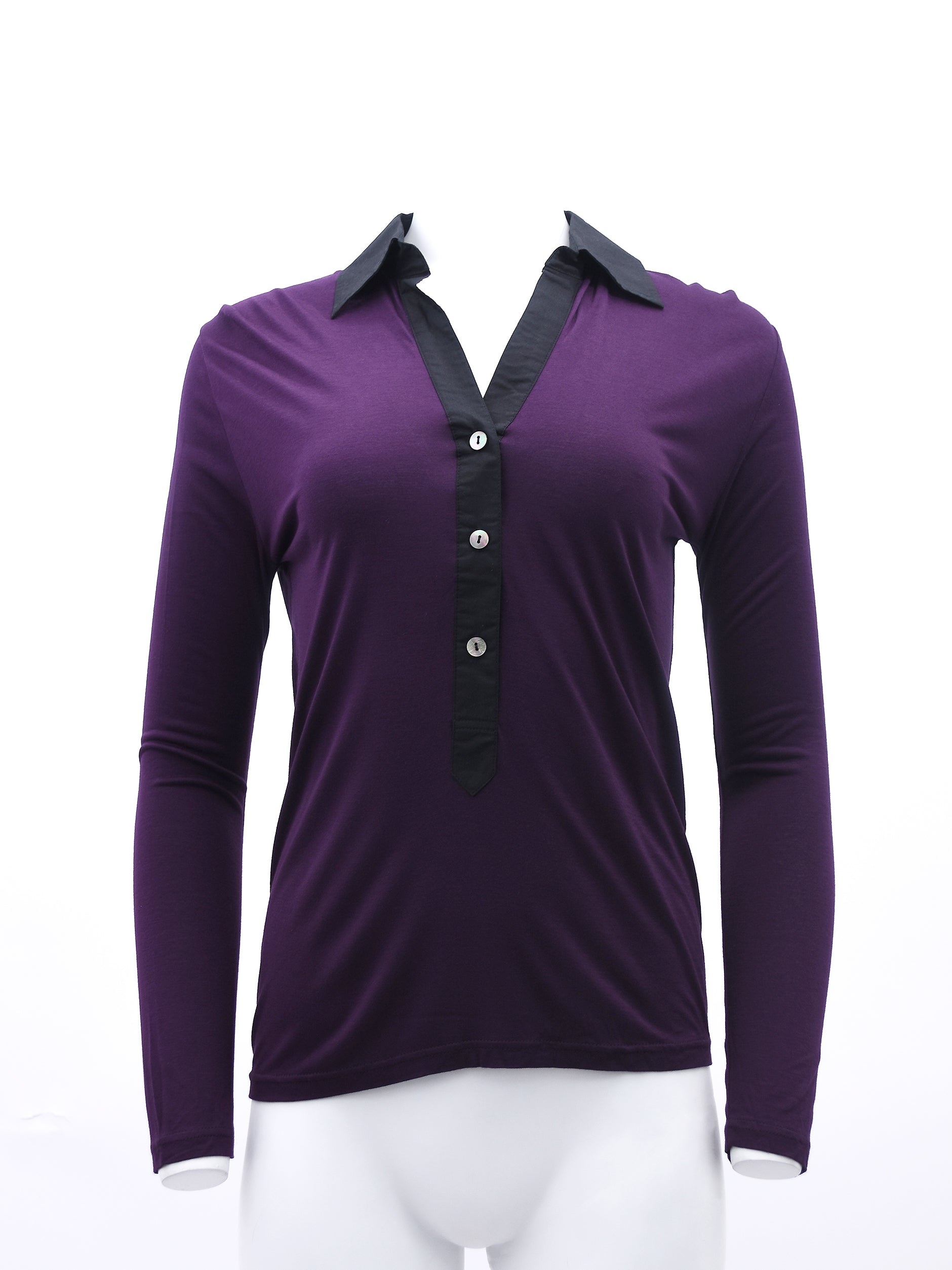 Asymmetric Long Sleeve Top in Purple