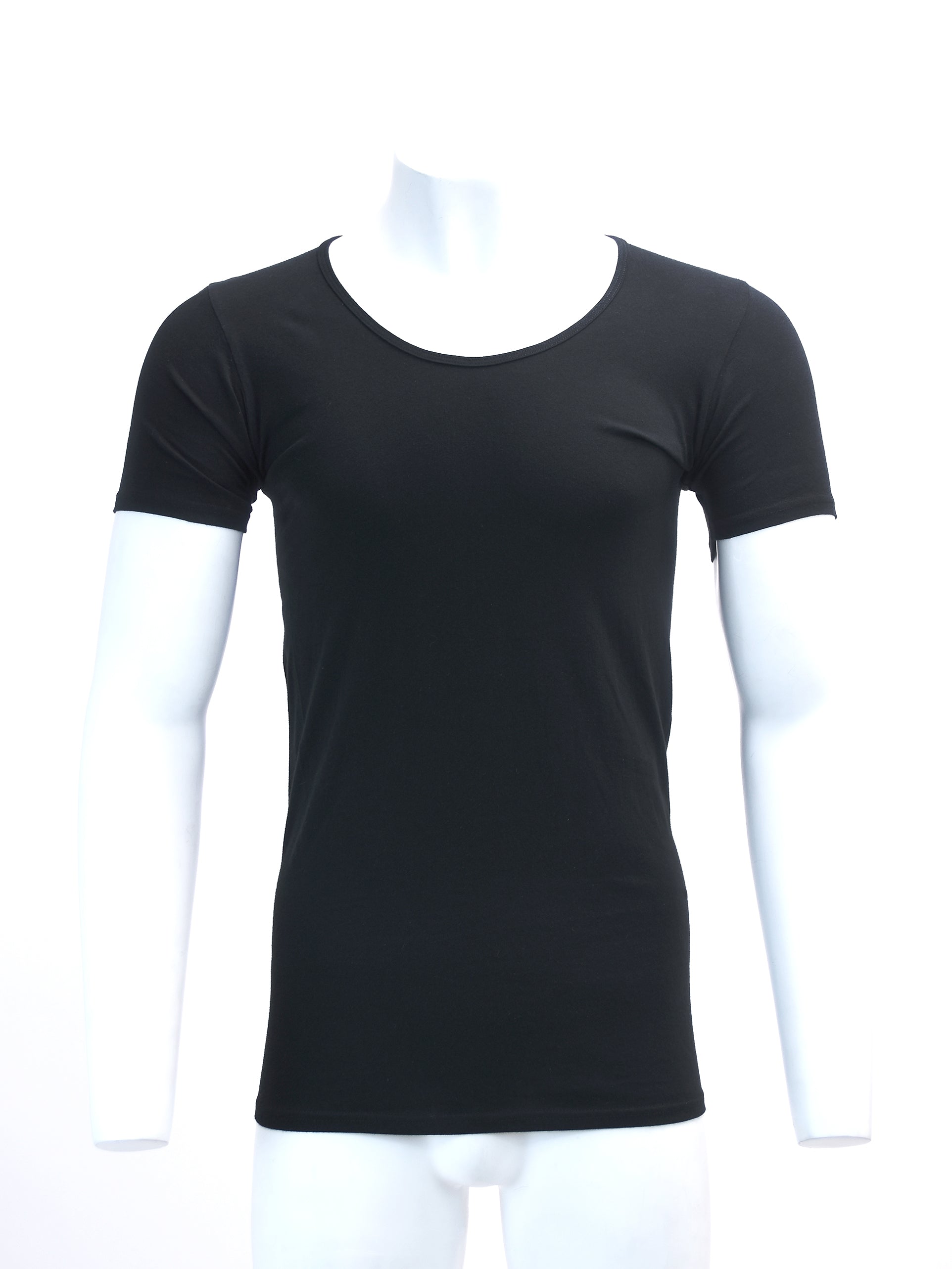 WIDE NECK T-SHIRT IN BLACK
