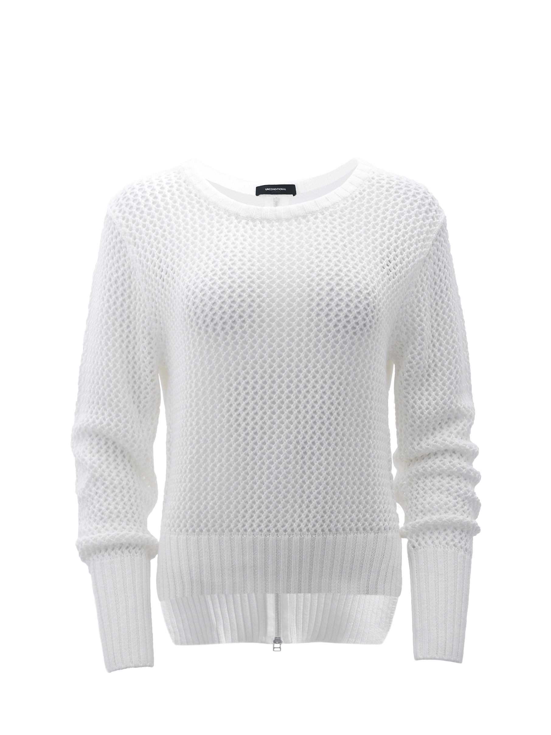 WHITE KNITTED JUMPER WITH TAIL