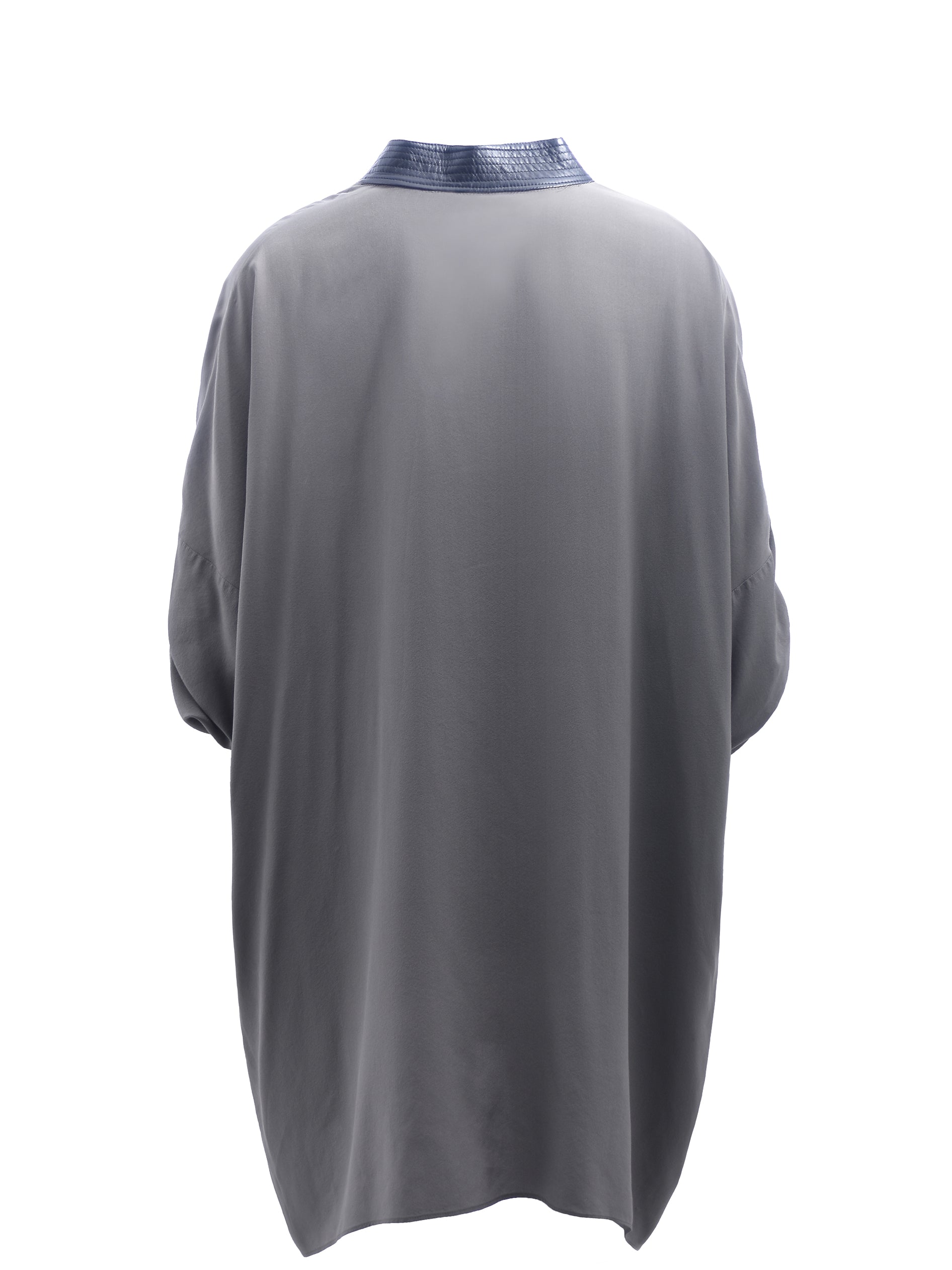 GREY AND BLACK SILK OVERSIZED TOP