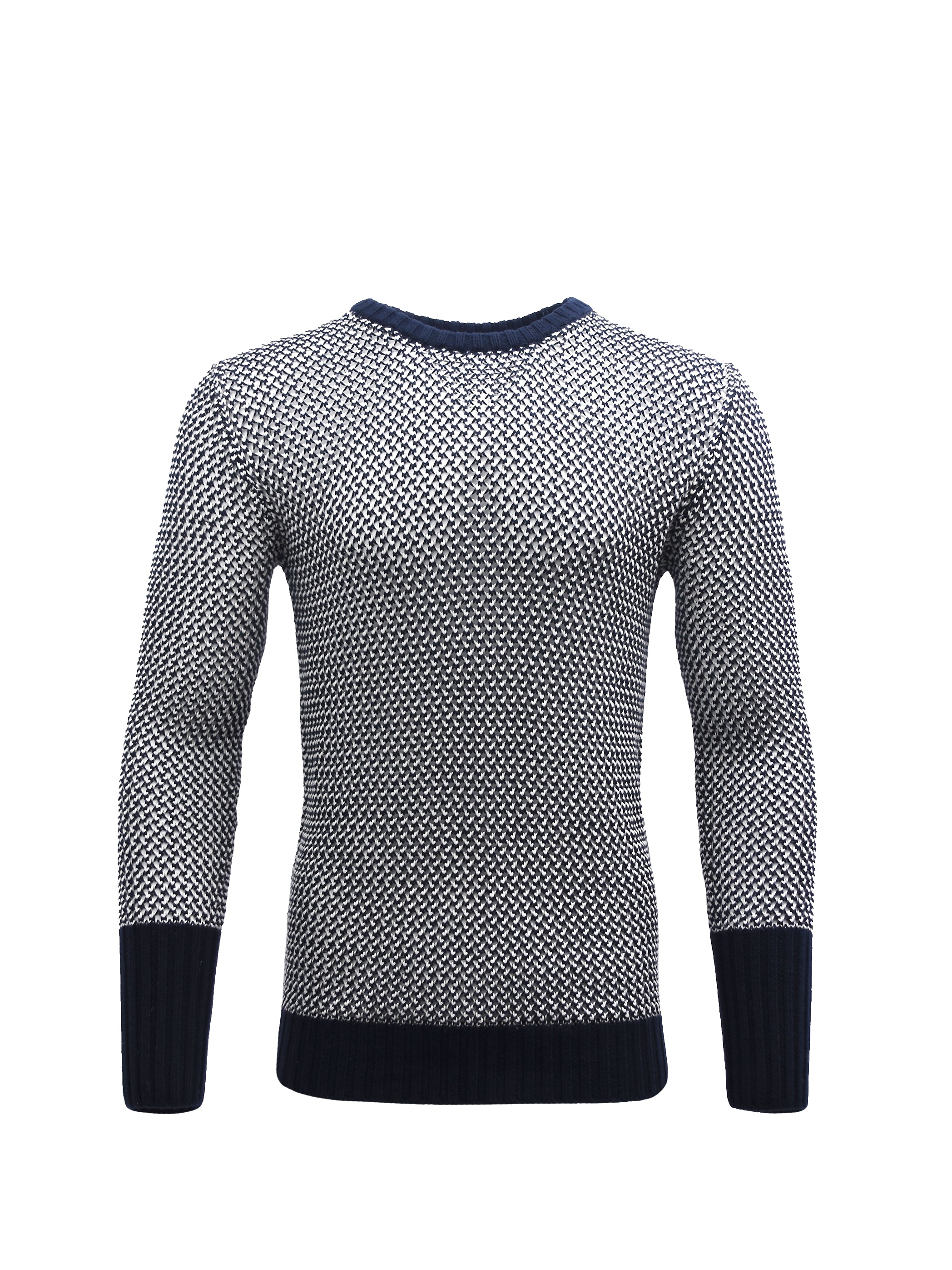 BLACK AND WHITE LIGHTWEIGHT KNITTED JUMPER