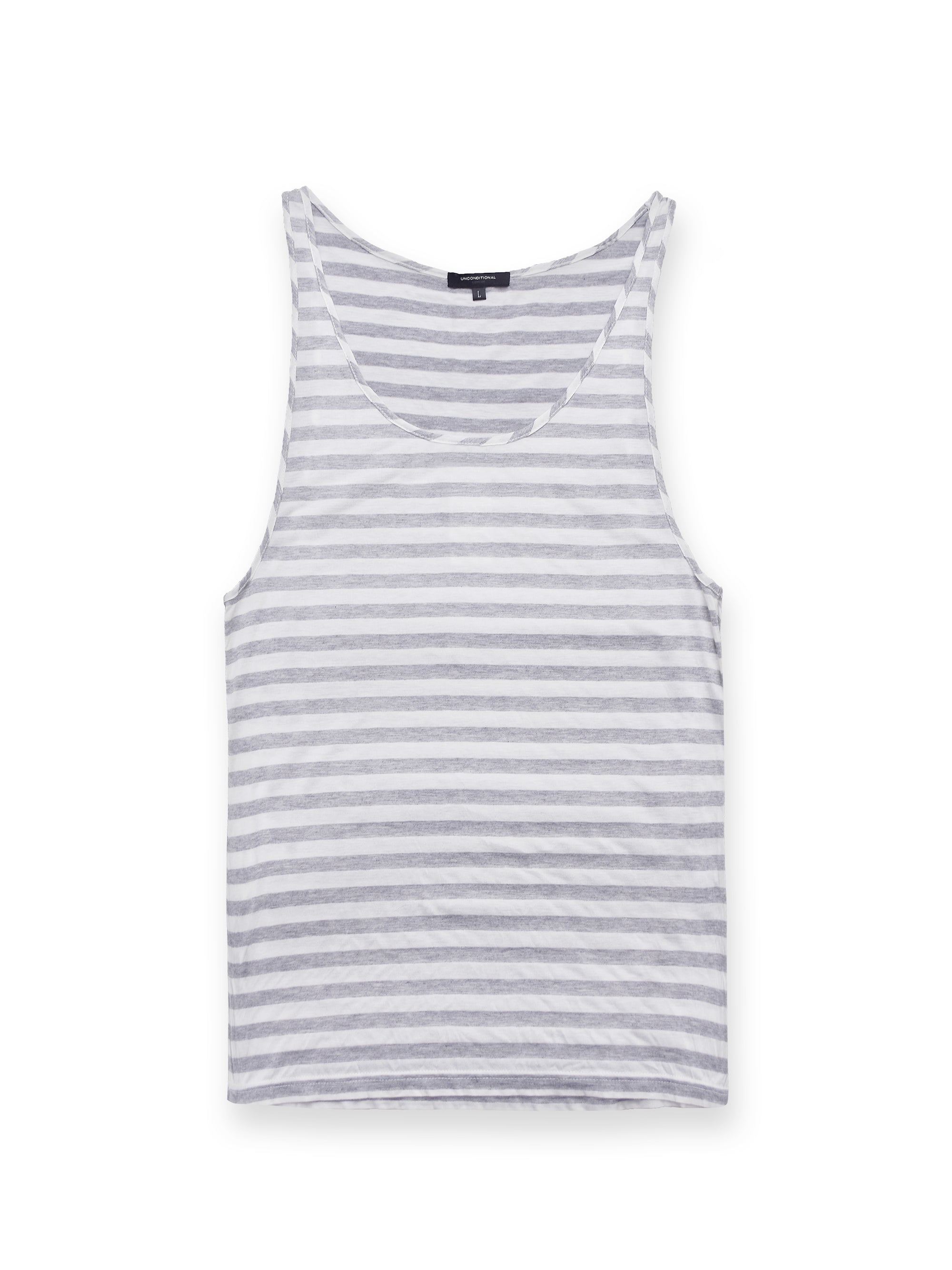 Grey and white striped vest