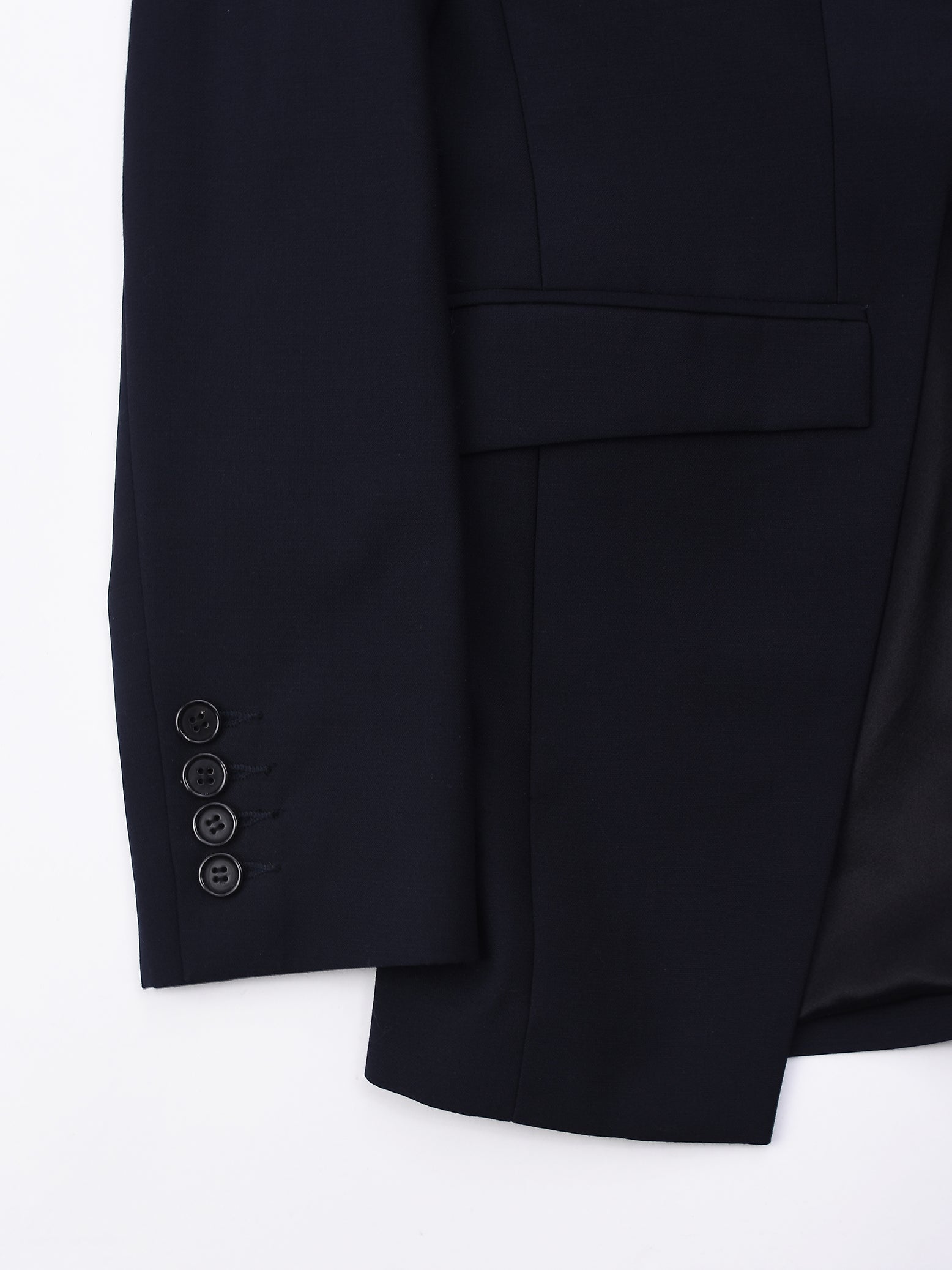 Midnight Navy Blazer With Patent Leather Details