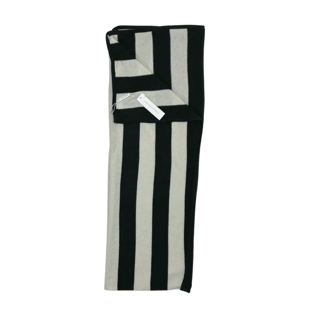 Black And Creme Cashmere Striped Scarf