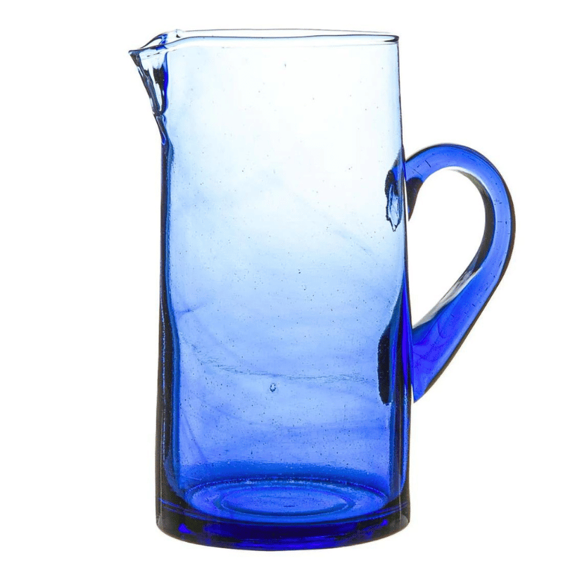 BLUE RECYCLED GLASS JUG