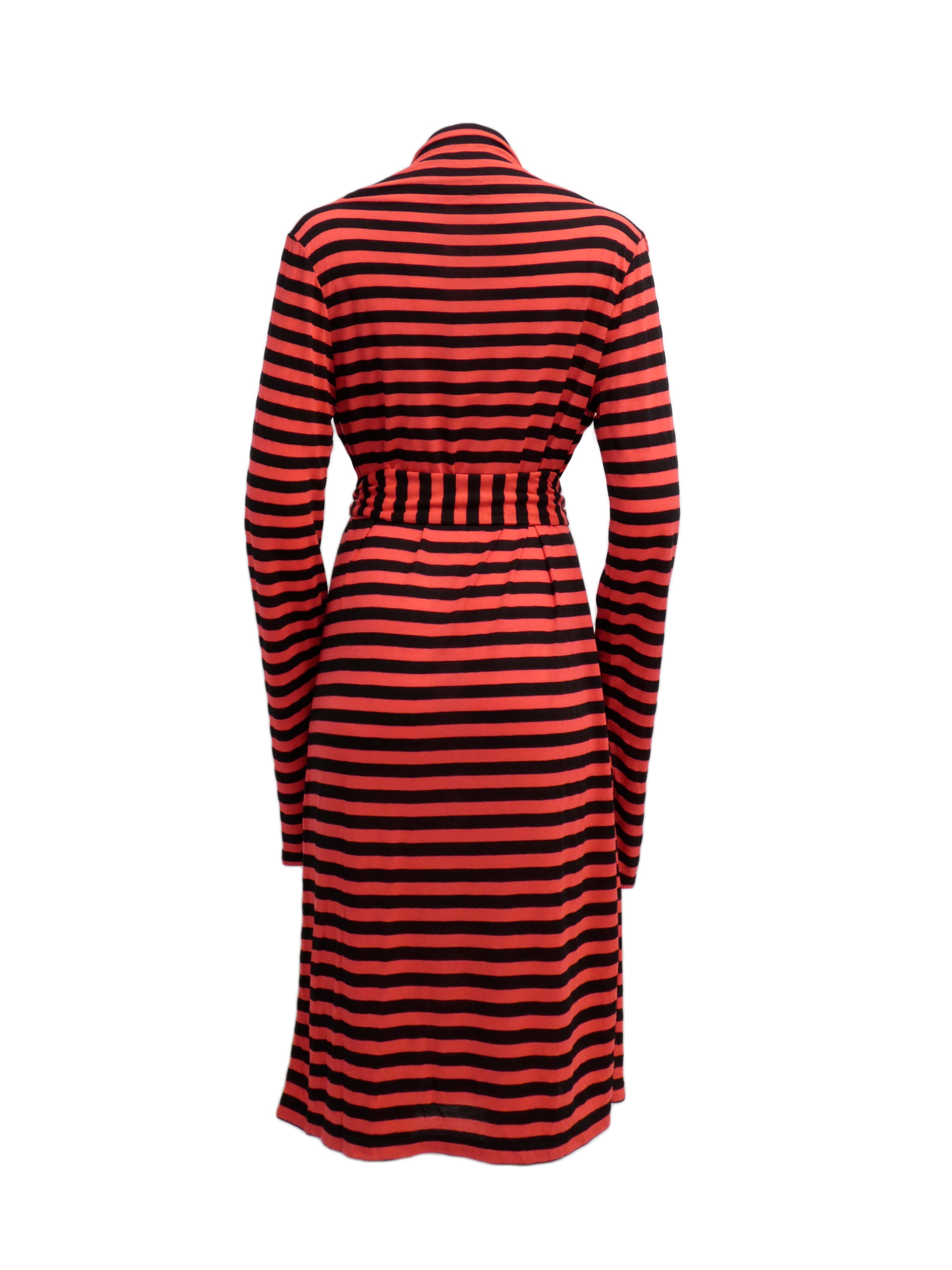 BLACK AND RED STRIPED DRESS