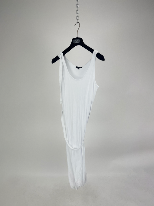 WHITE LONG VEST DRESS