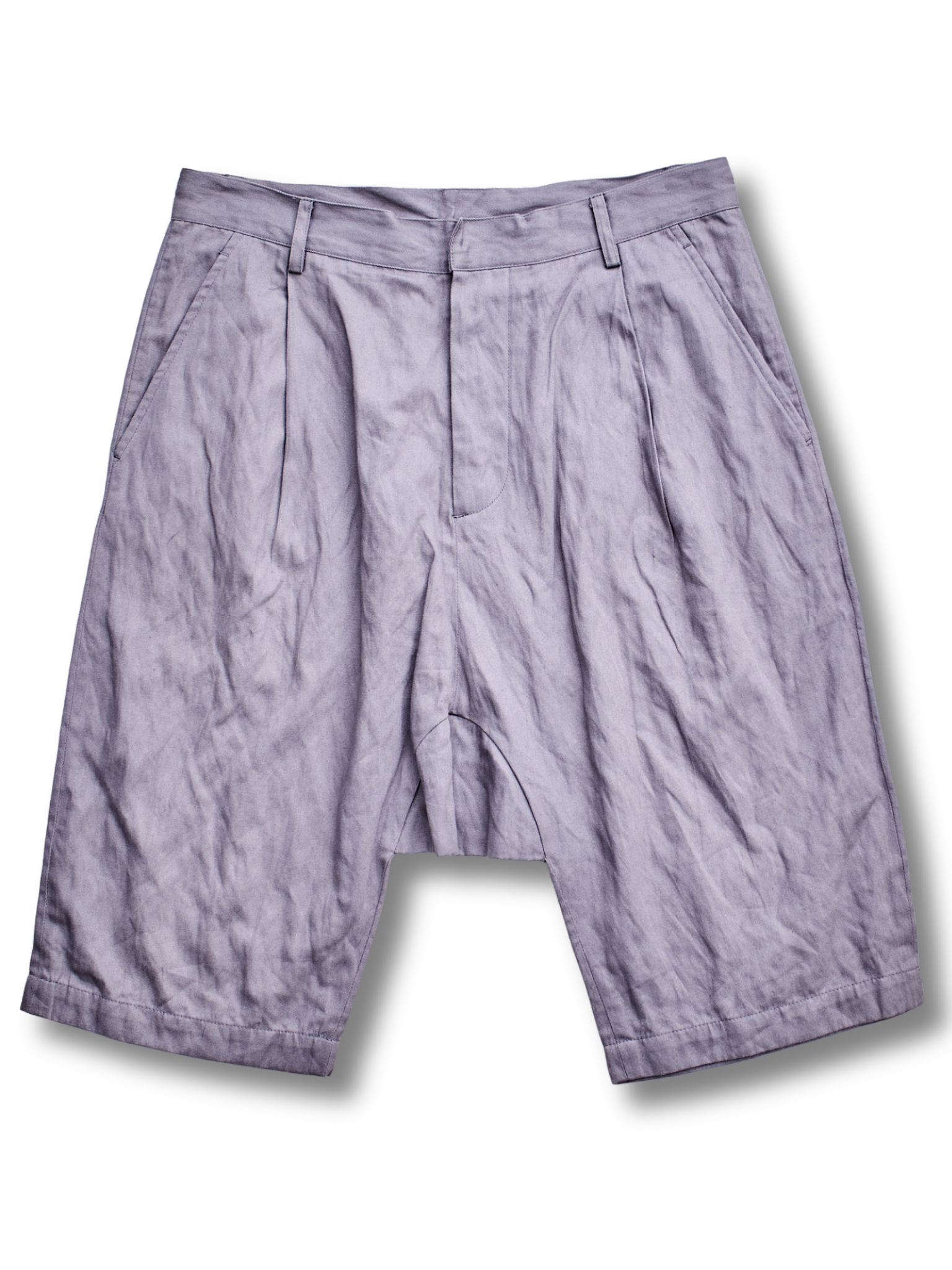 Charcoal Grey Drop Crotch 3/4 Length Shorts