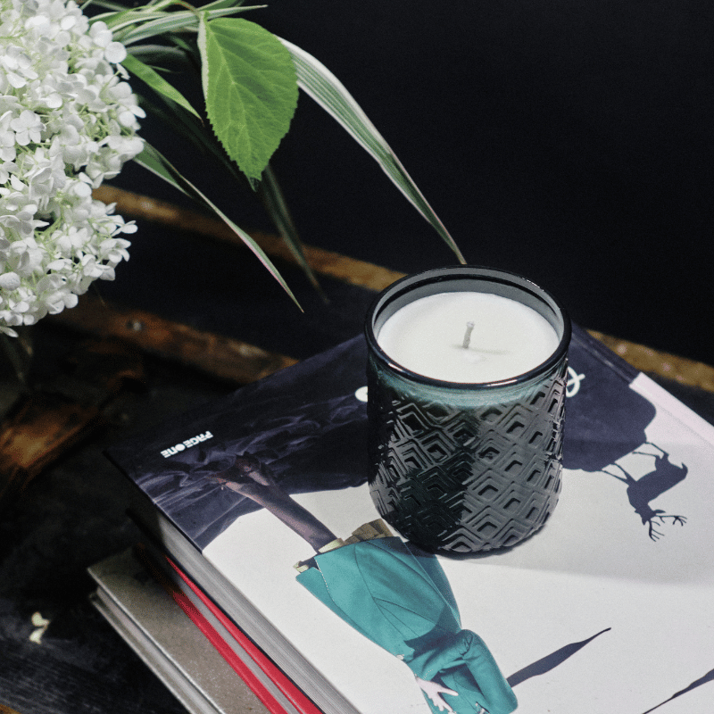 Willow Alexander Recycled Glass Black Pomegranate Candle