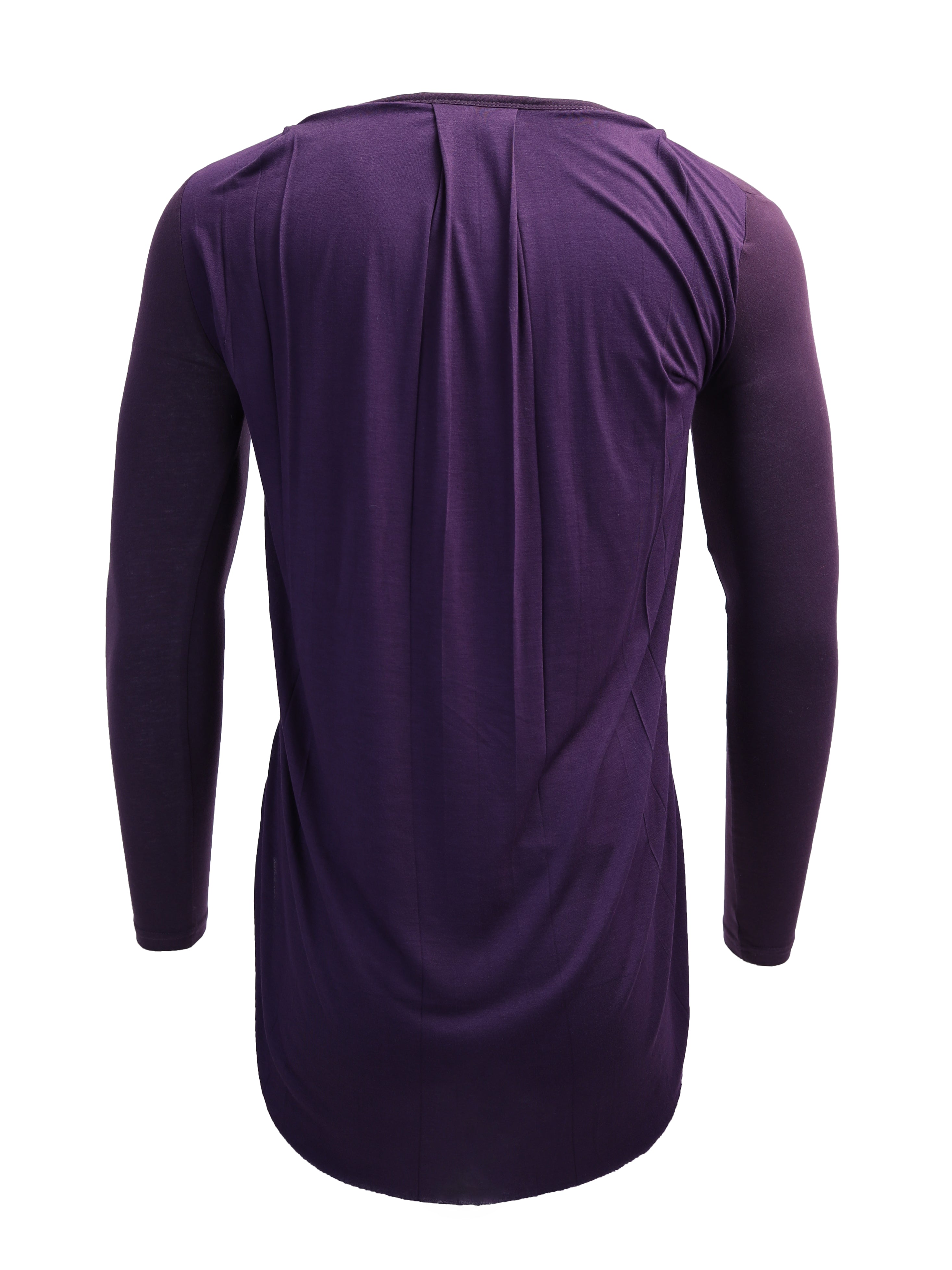 Asymmetric Tail Long Sleeve Top in Purple