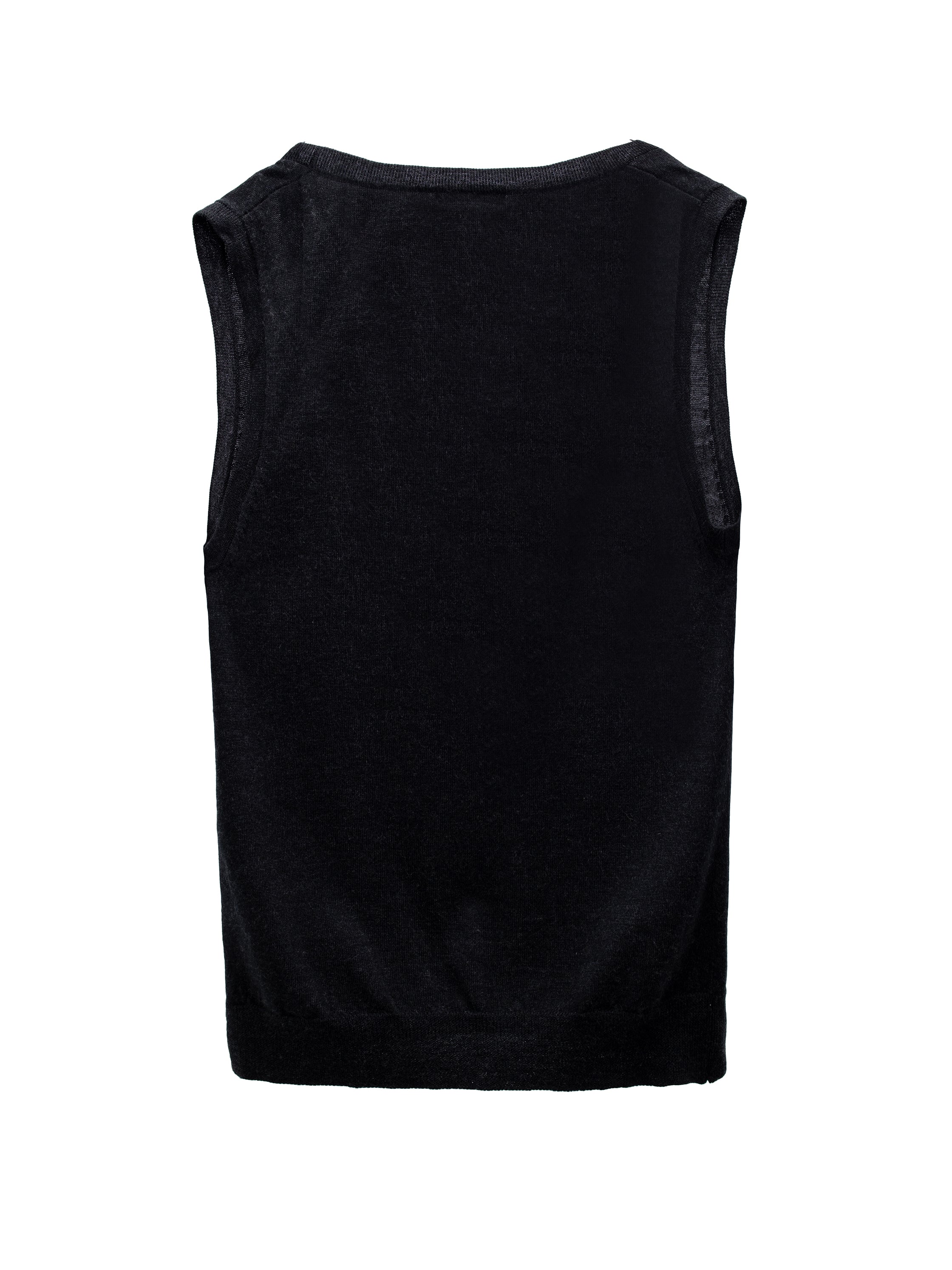 BLACK BUTTON UP KNITTED VEST