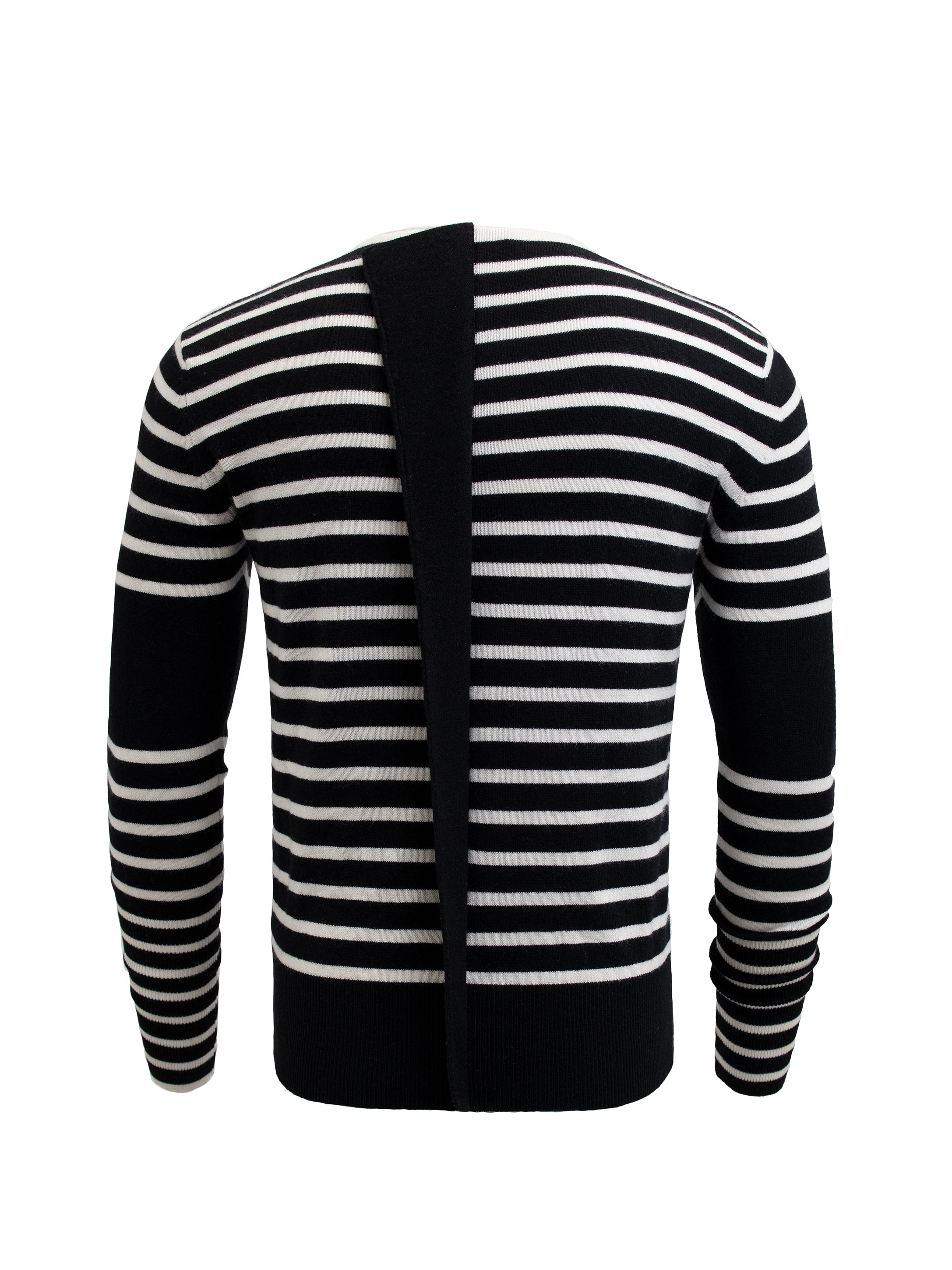 BLACK AND CREAM STRIPED JUMPER WITH INTEGRATED SPINE
