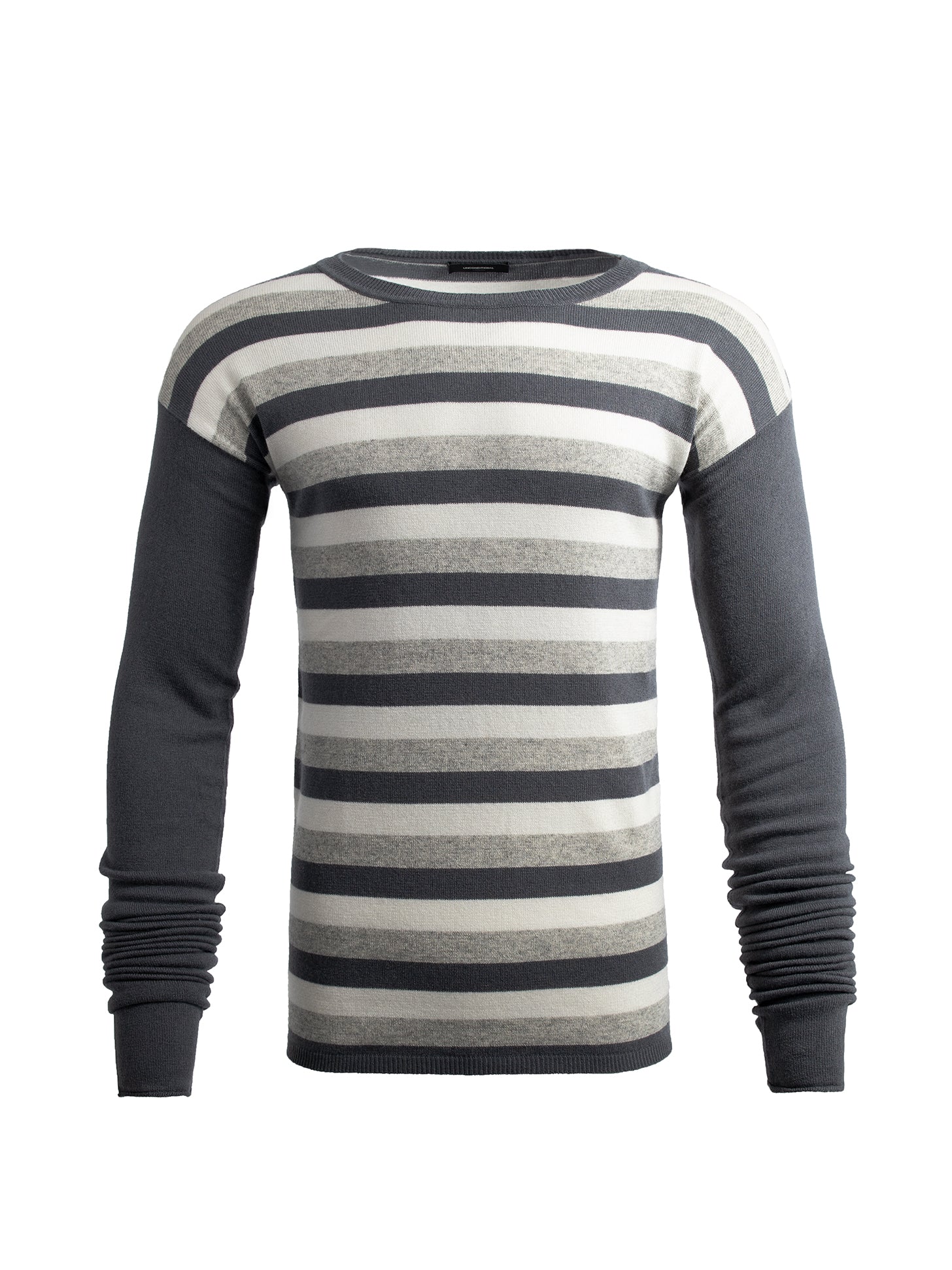 GREY TONES STRIPED KNITTED JUMPER