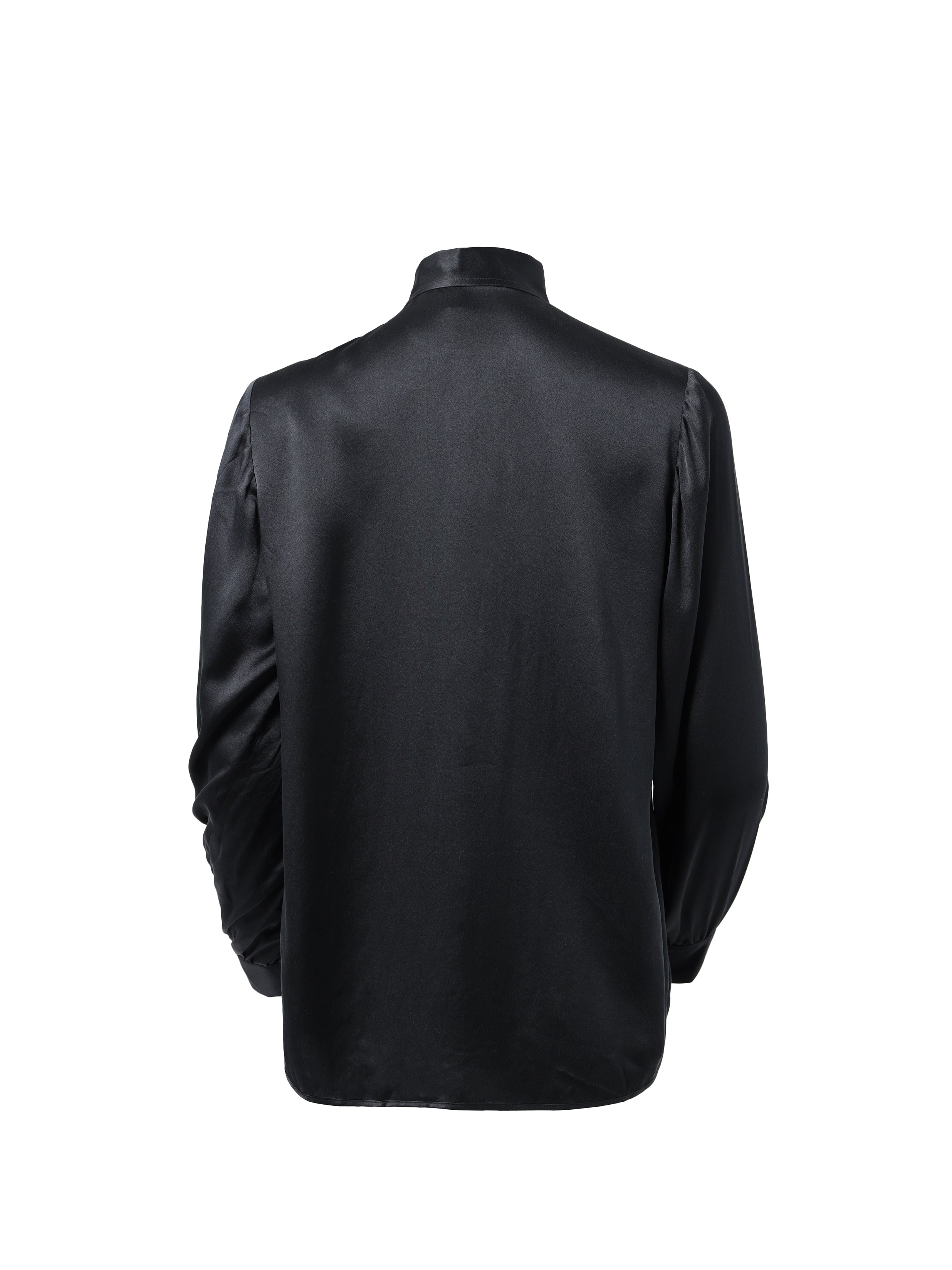 Black Long Sleeved Silk Shirt