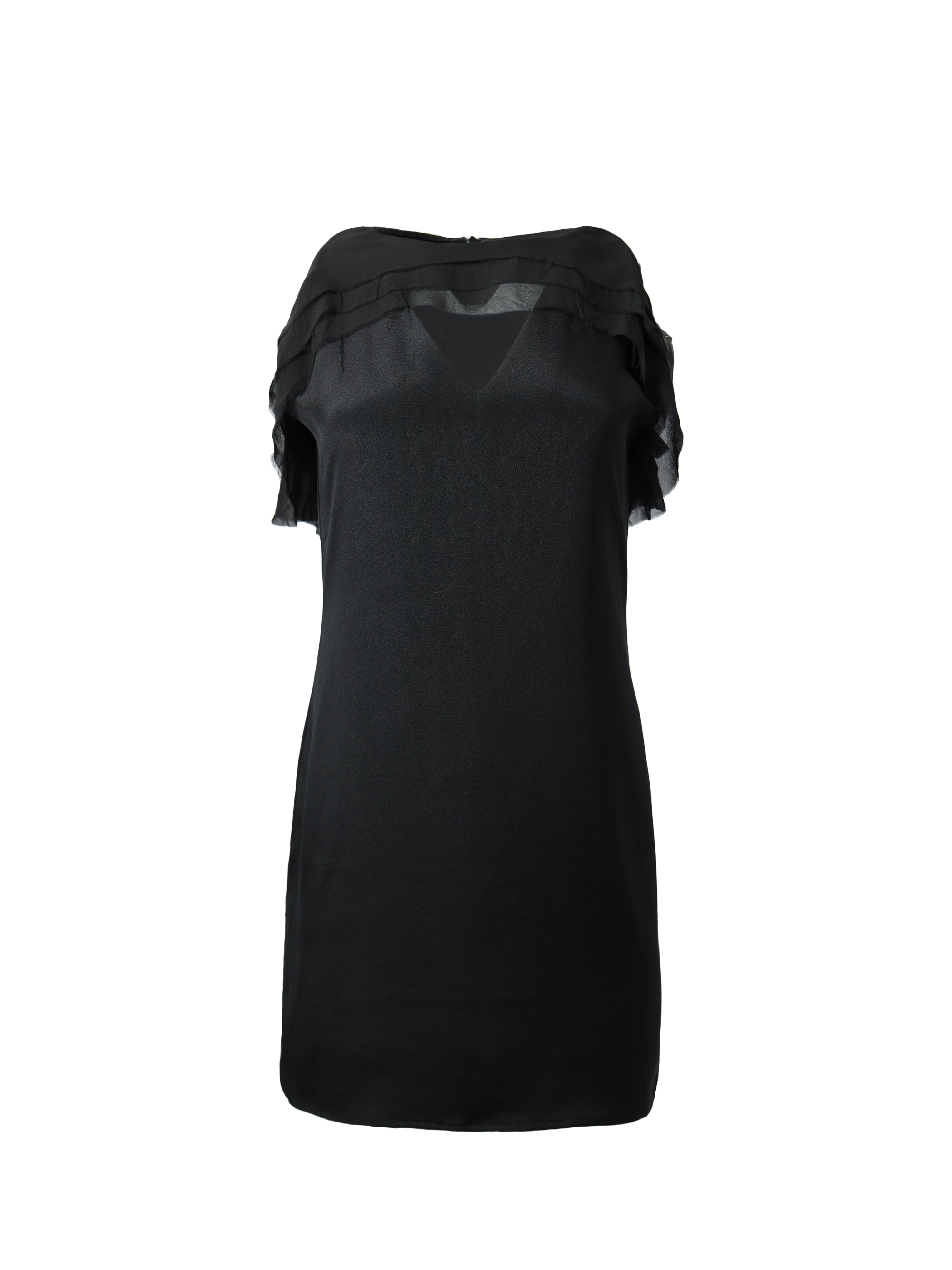 Mid Length Black Silk Dress
