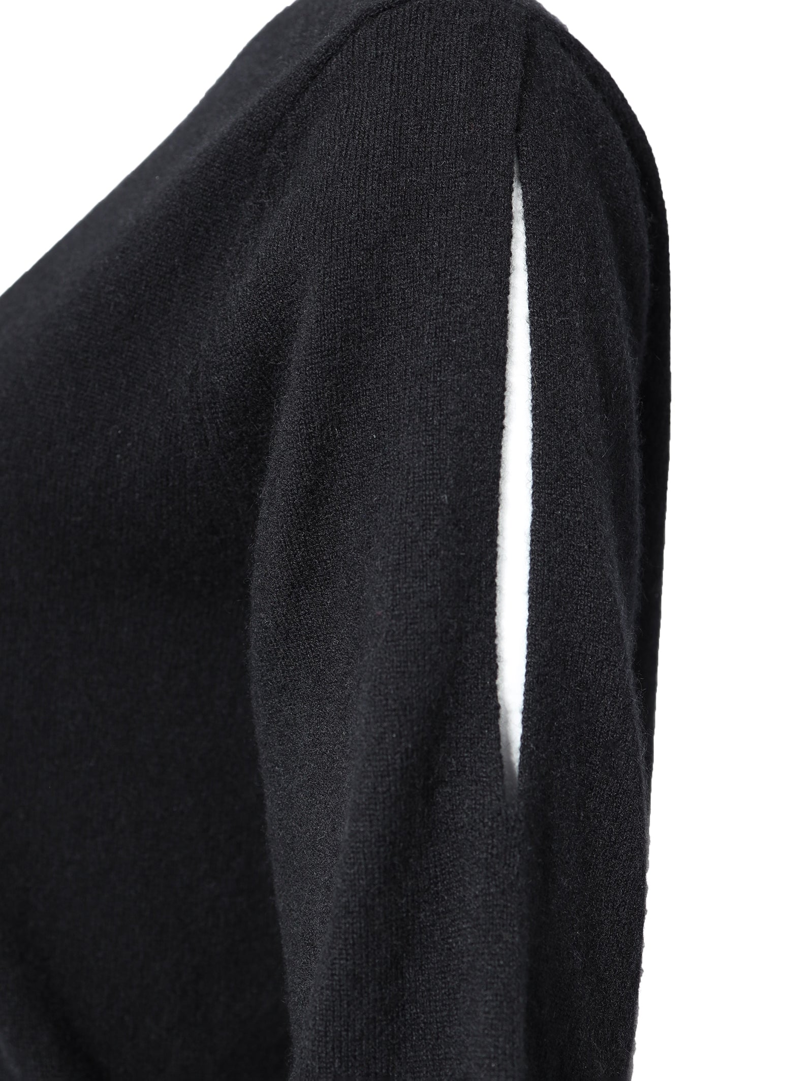 Black Cashmere Jumper With Cutout Details
