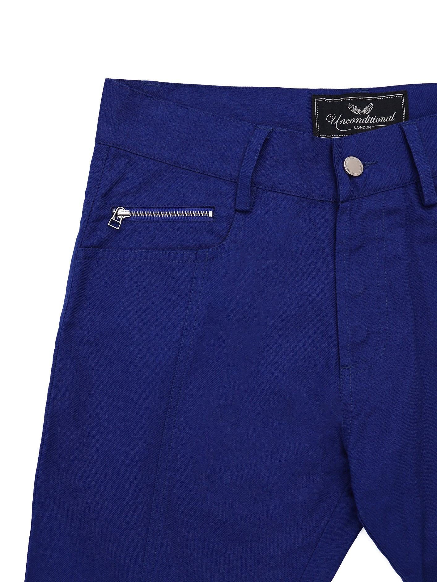Cobalt Blue Stretch Jeans with Zip Pockets