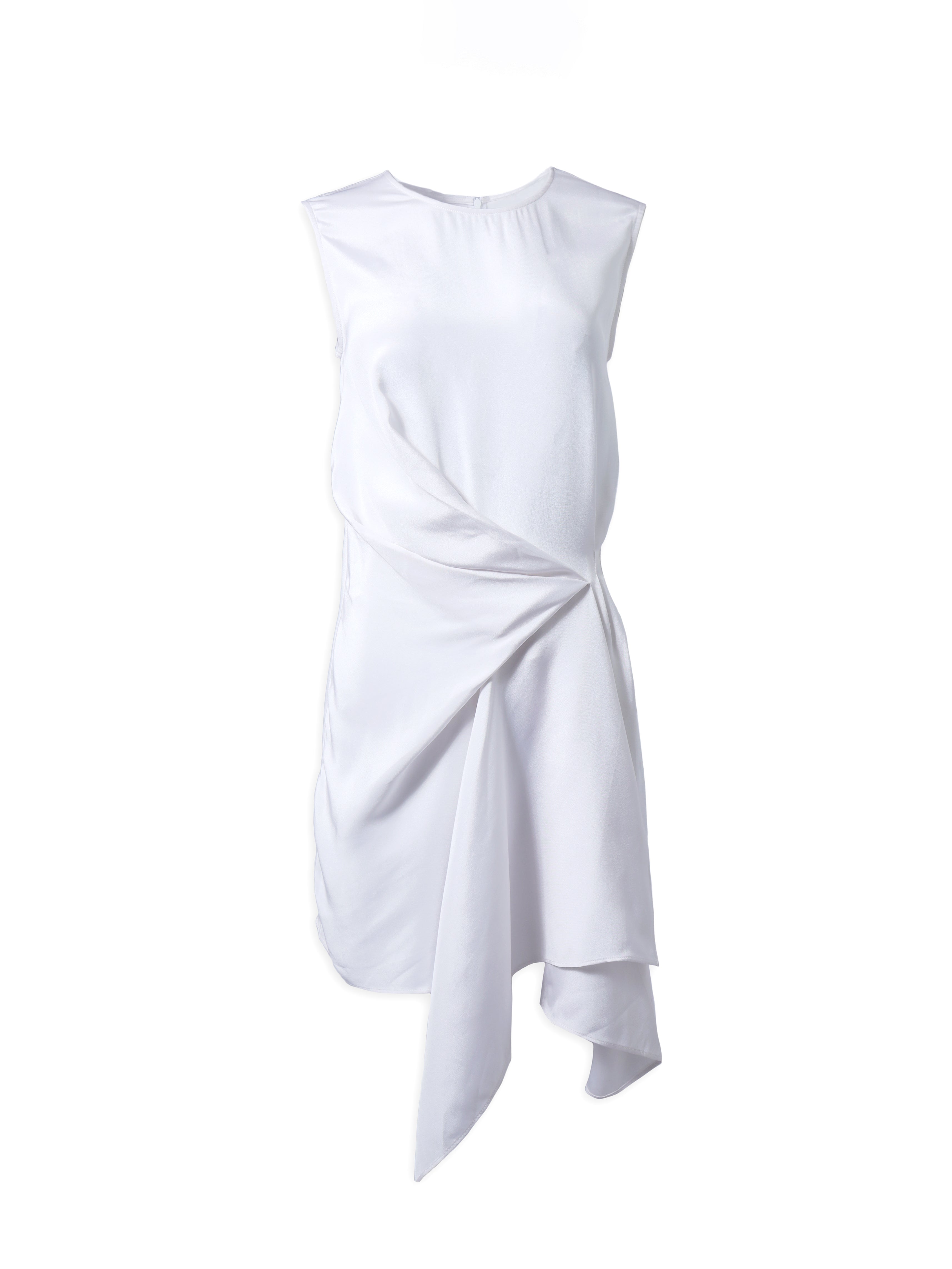 White Silk Sleeveless Dress