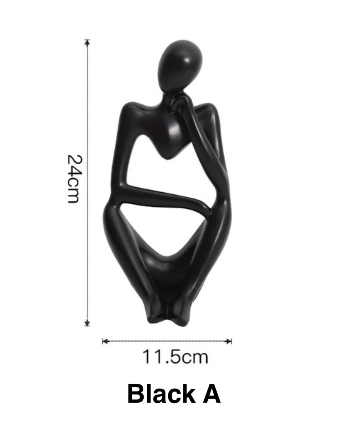 Black Nordic Abstract Thinker Figurines