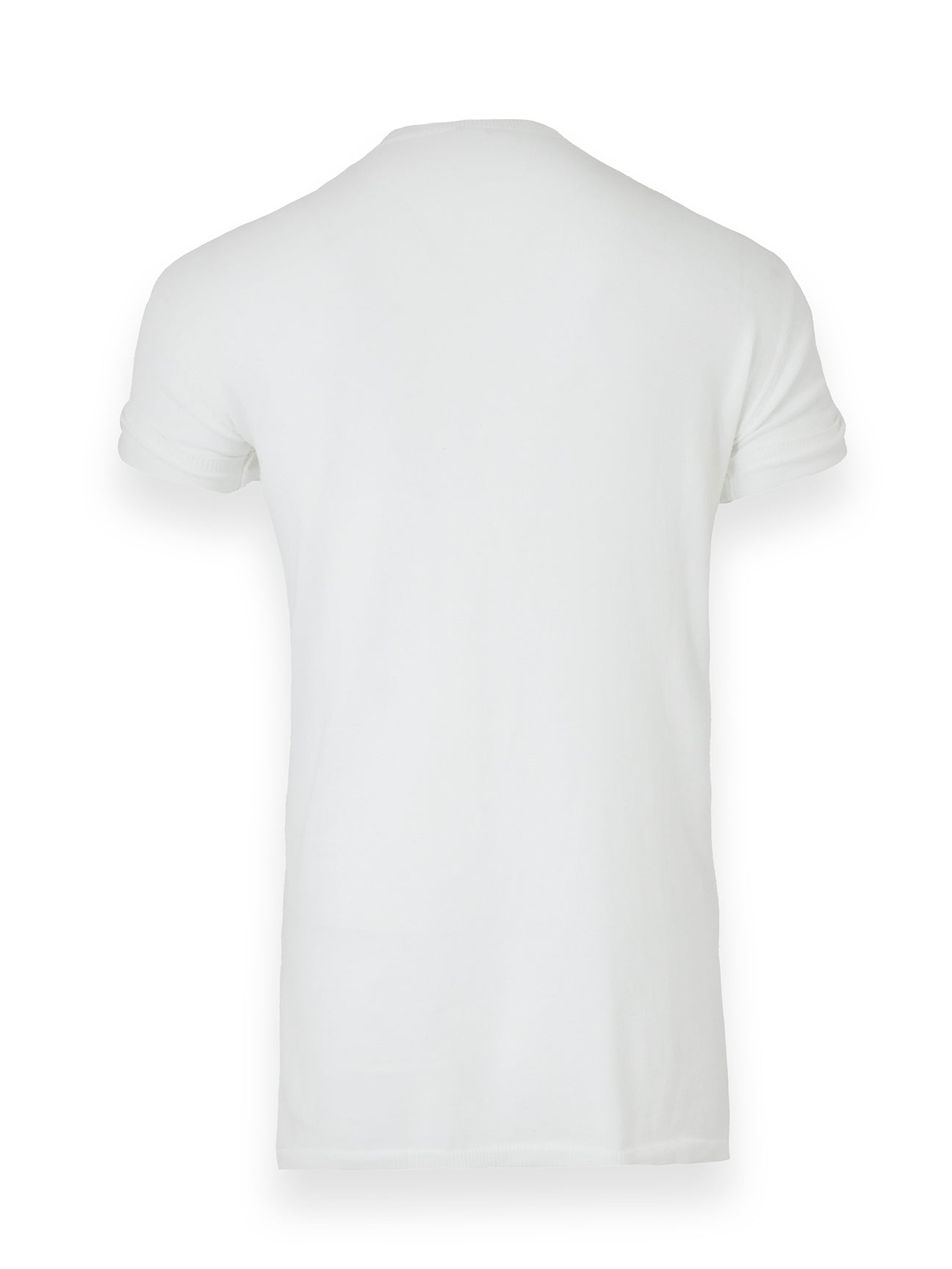 White V-Neck t-Shirt With Button Up Sleeves