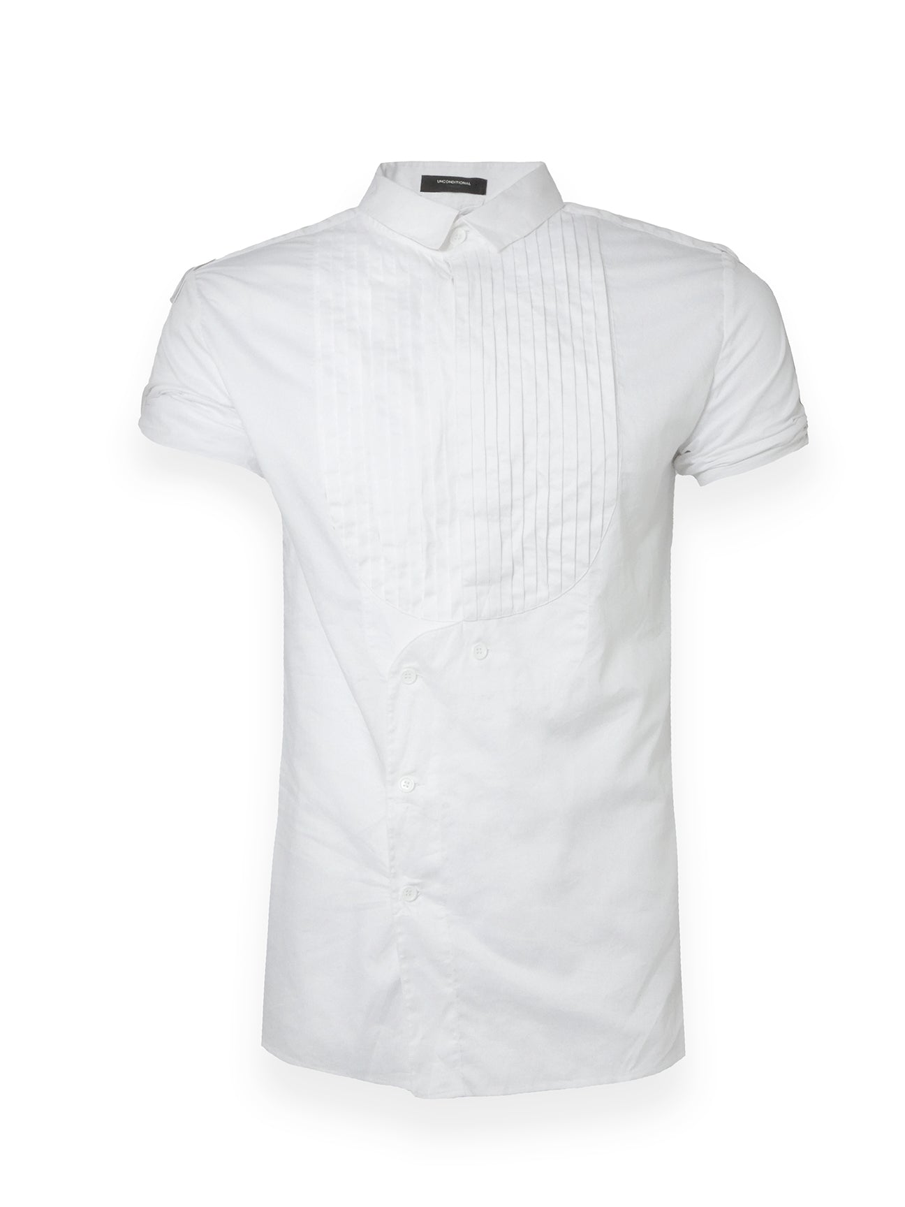 White Formal Shirt with Button Up Sleeves