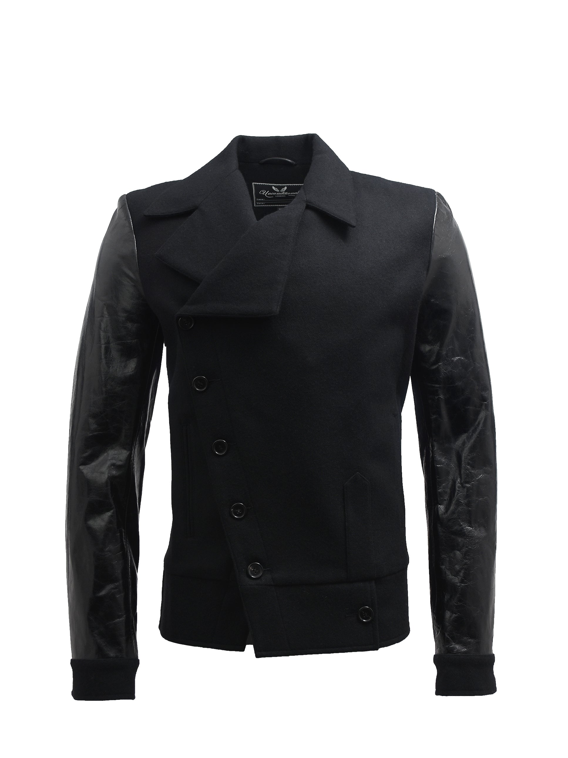 BLACK WOOL BUTTON UP JACKET