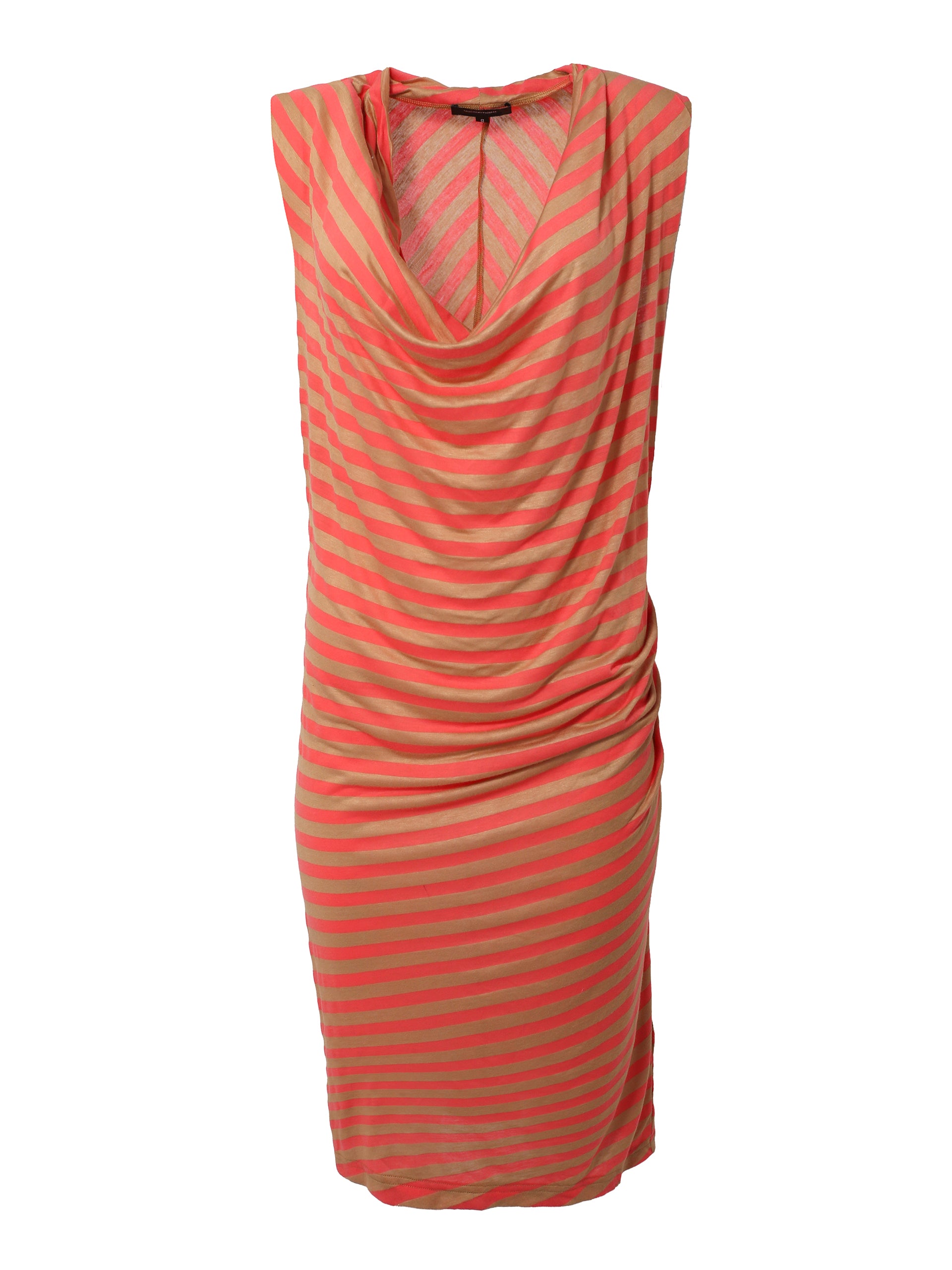 Orange Stripey Bodycon Sleeveless Dress