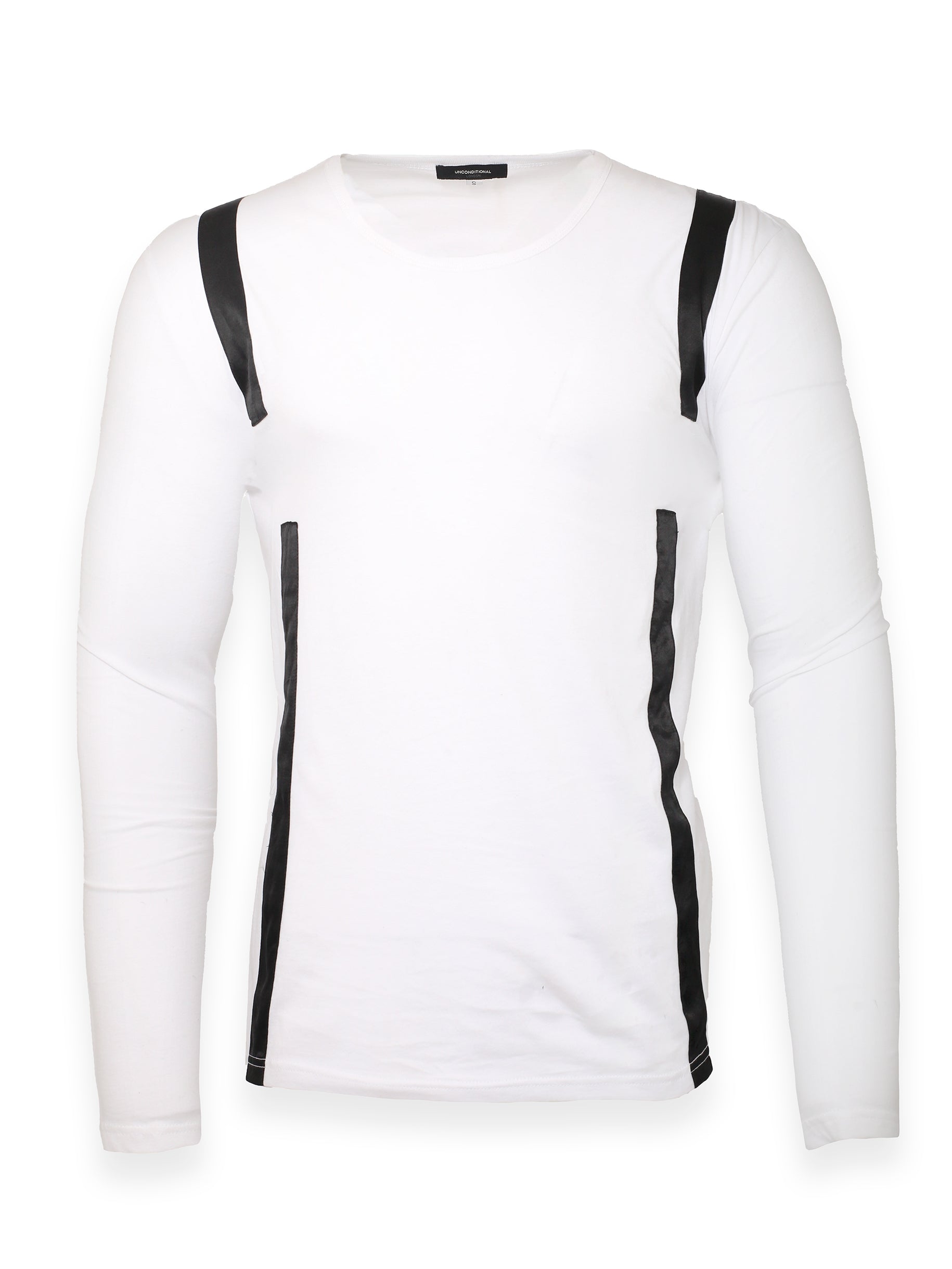 White T-Shirt with Black Details