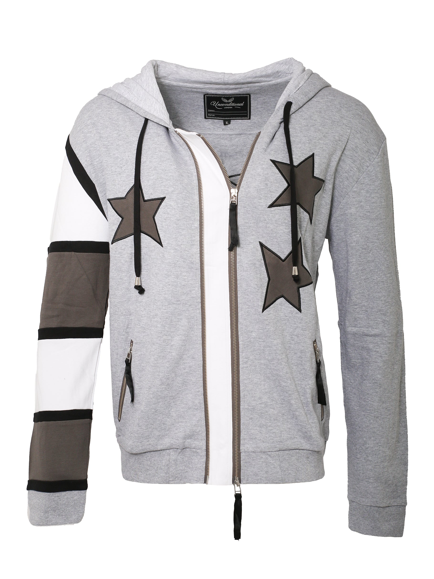 Grey Hoodie with Star Details