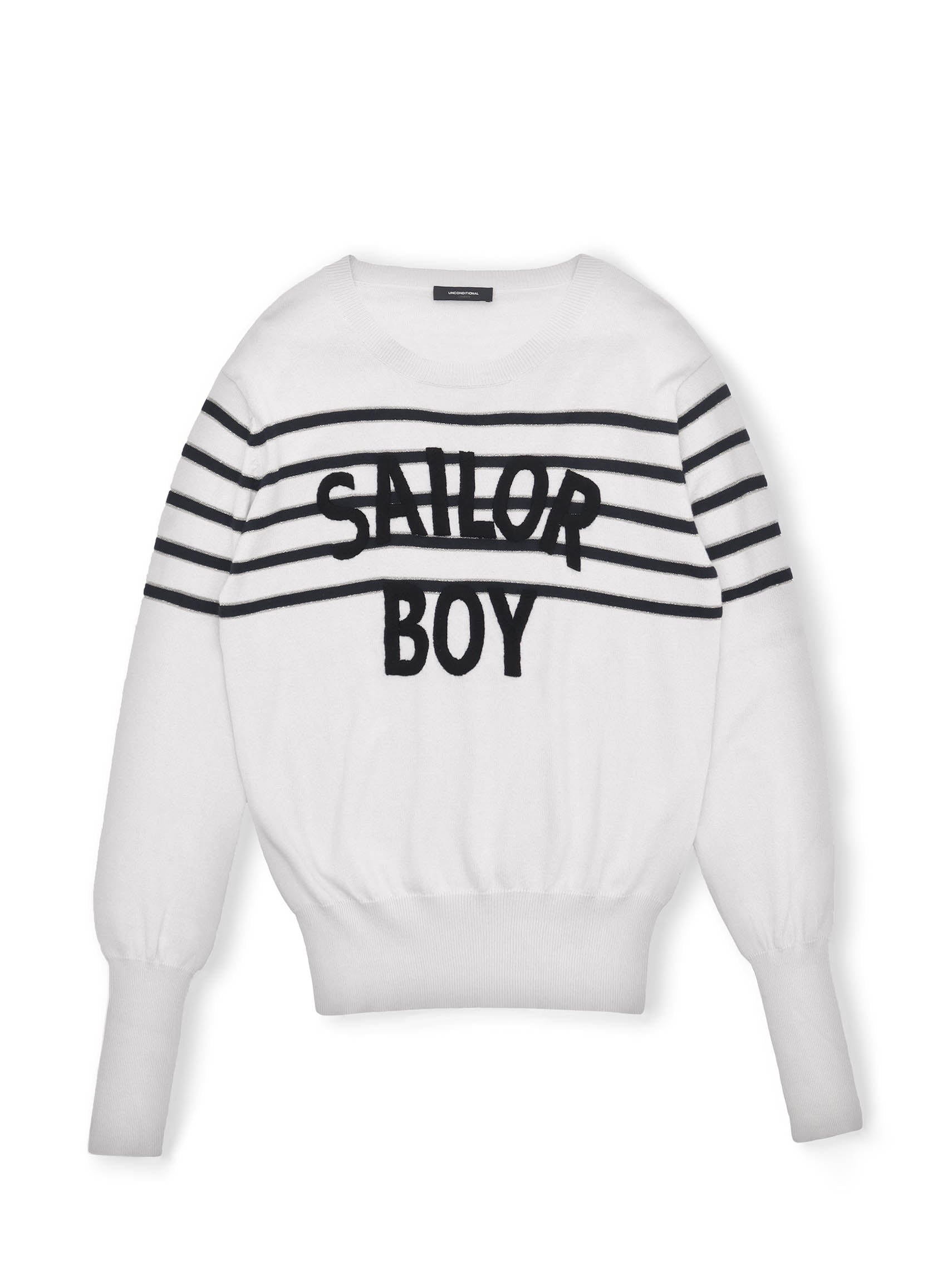 SAILOR BOY KNITTED JUMPER IN WHITE