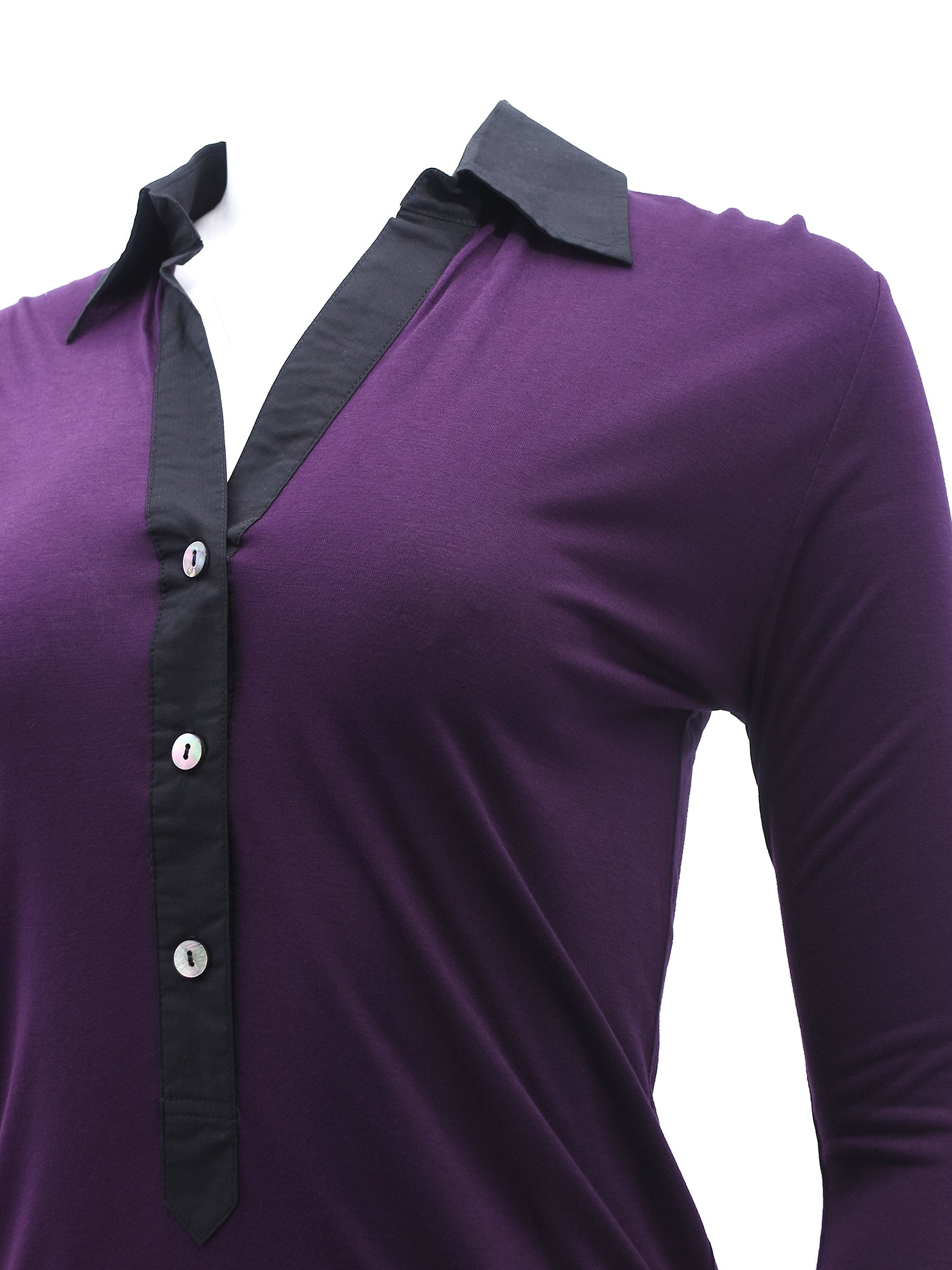 Asymmetric Long Sleeve Top in Purple