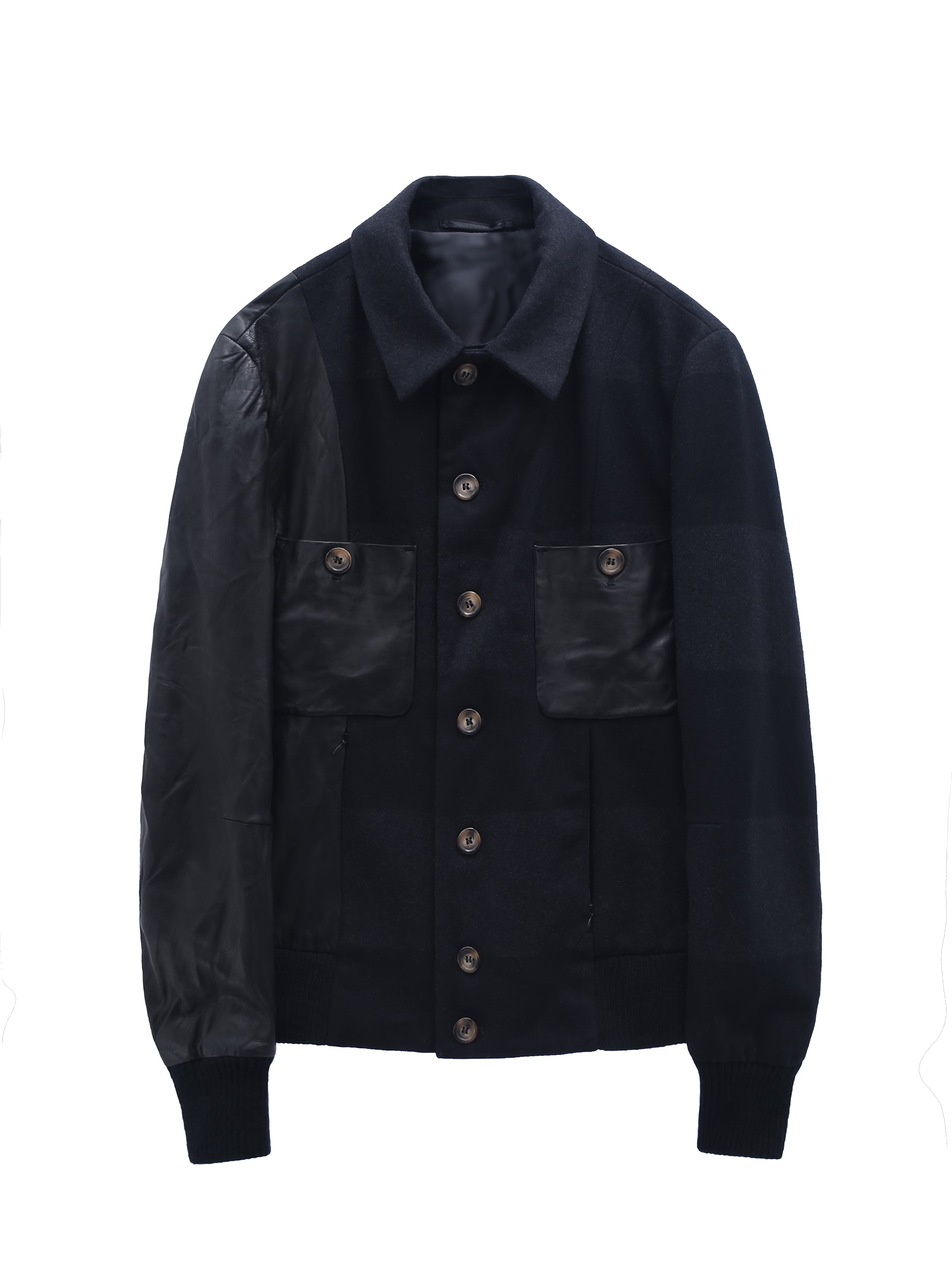 THE TUBE BLACK JACKET WITH PAPER LEATHER DETAILING