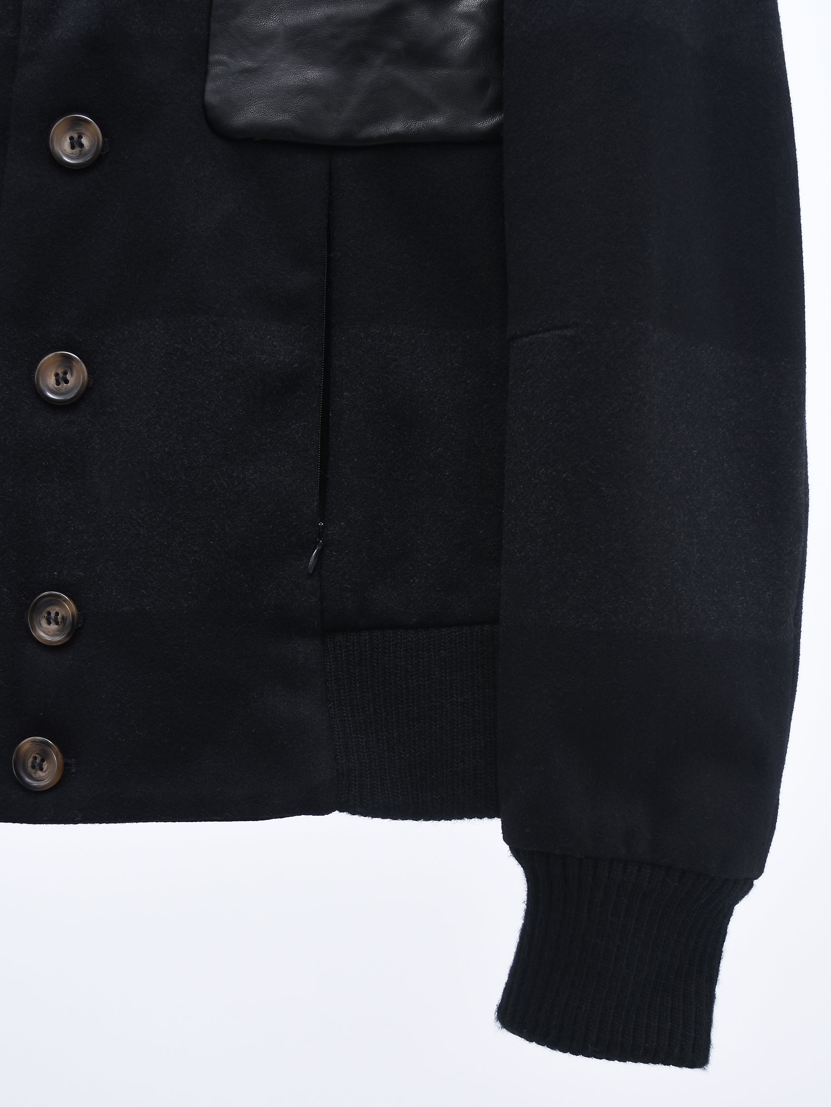 THE TUBE BLACK JACKET WITH PAPER LEATHER DETAILING
