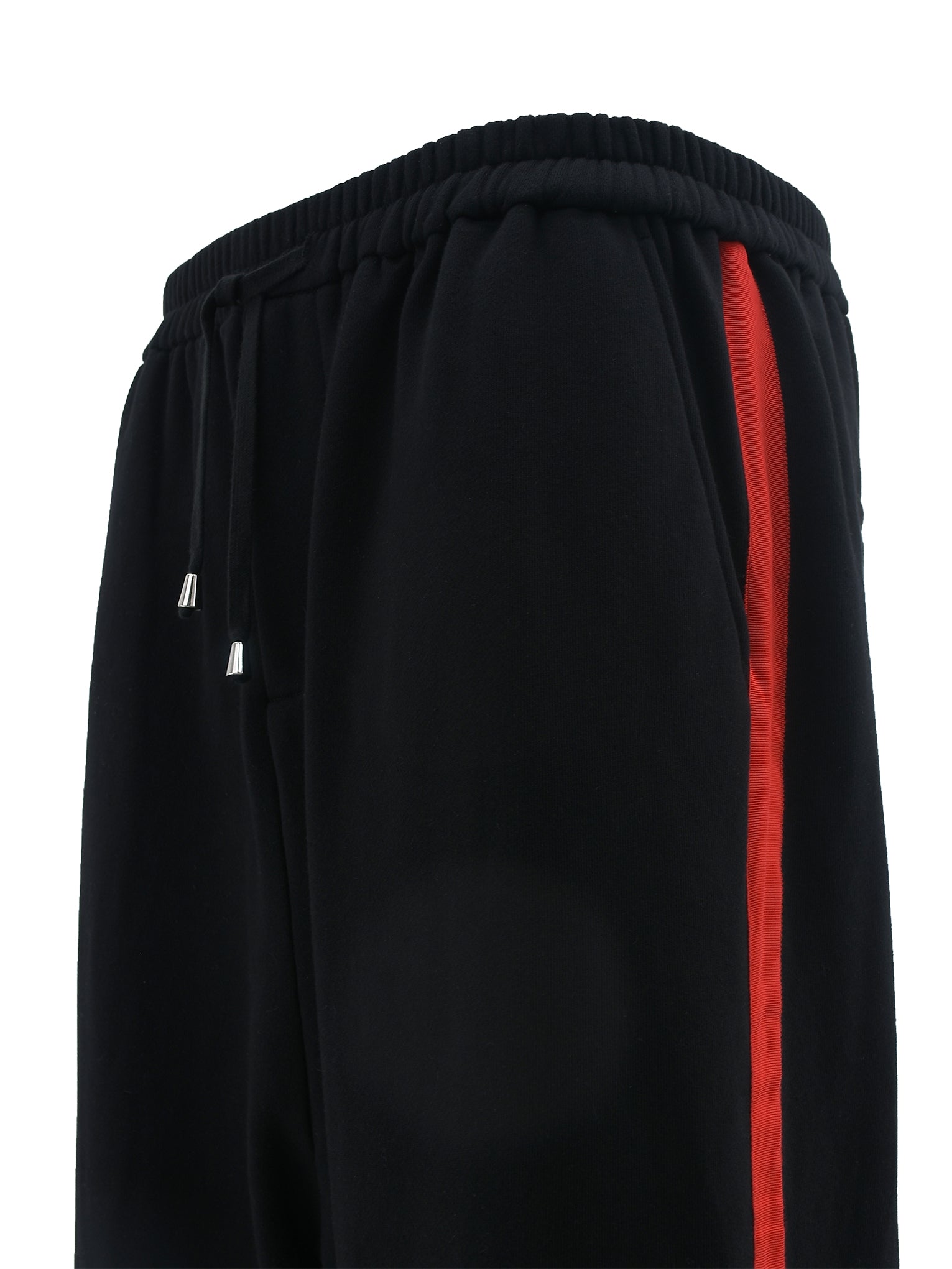 BLACK RED SIDE STRIPE BAGGY JOGGERS