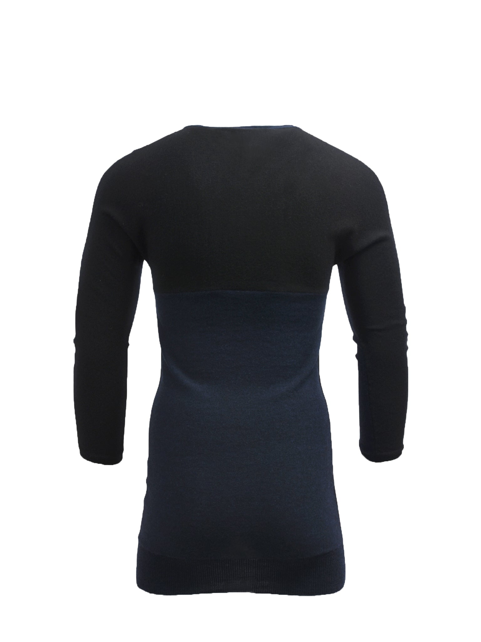 BLACK AND NAVY  LONGLINE KNITTED JUMPER
