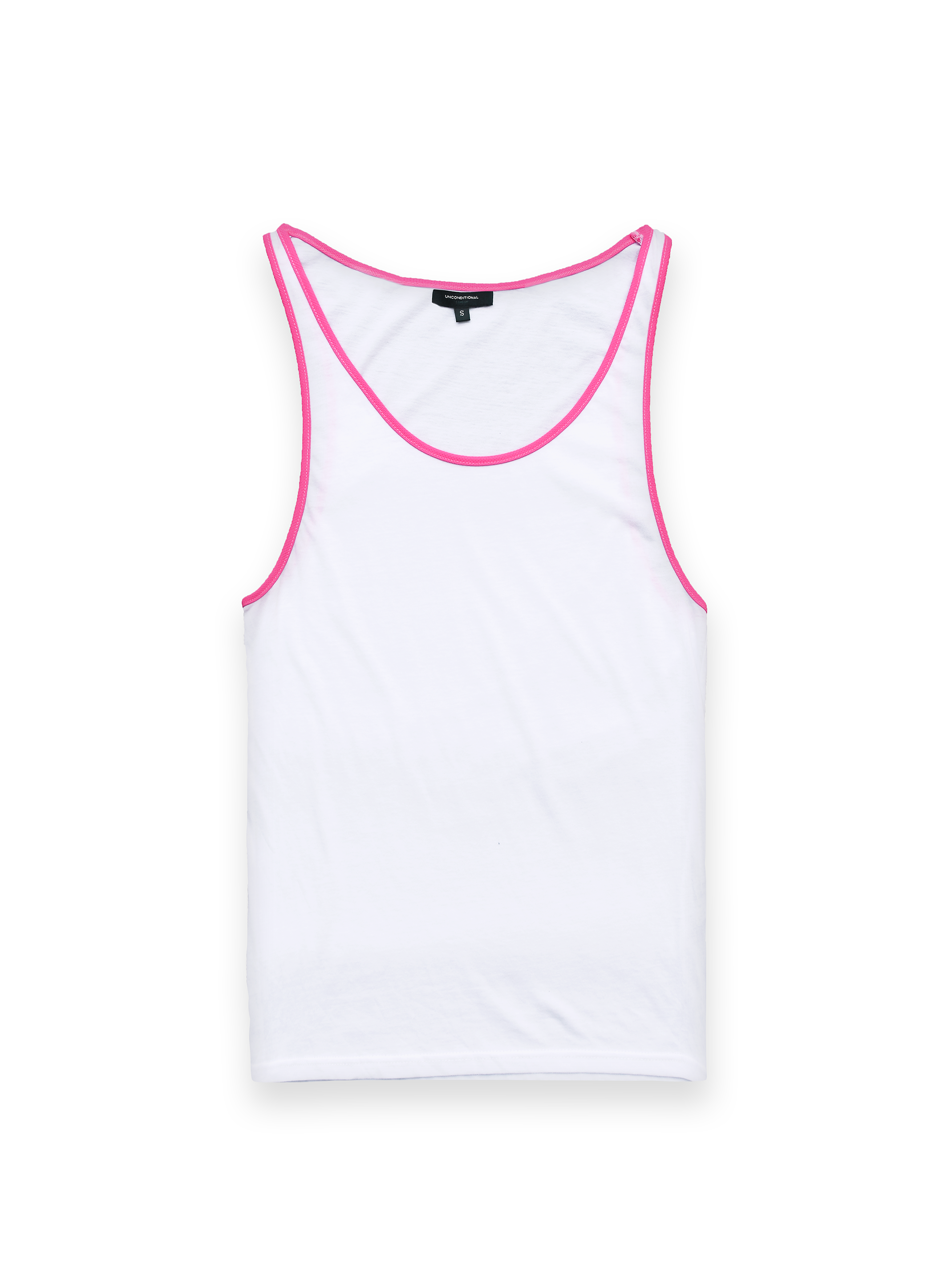 White Vest With Neon Pink Piping